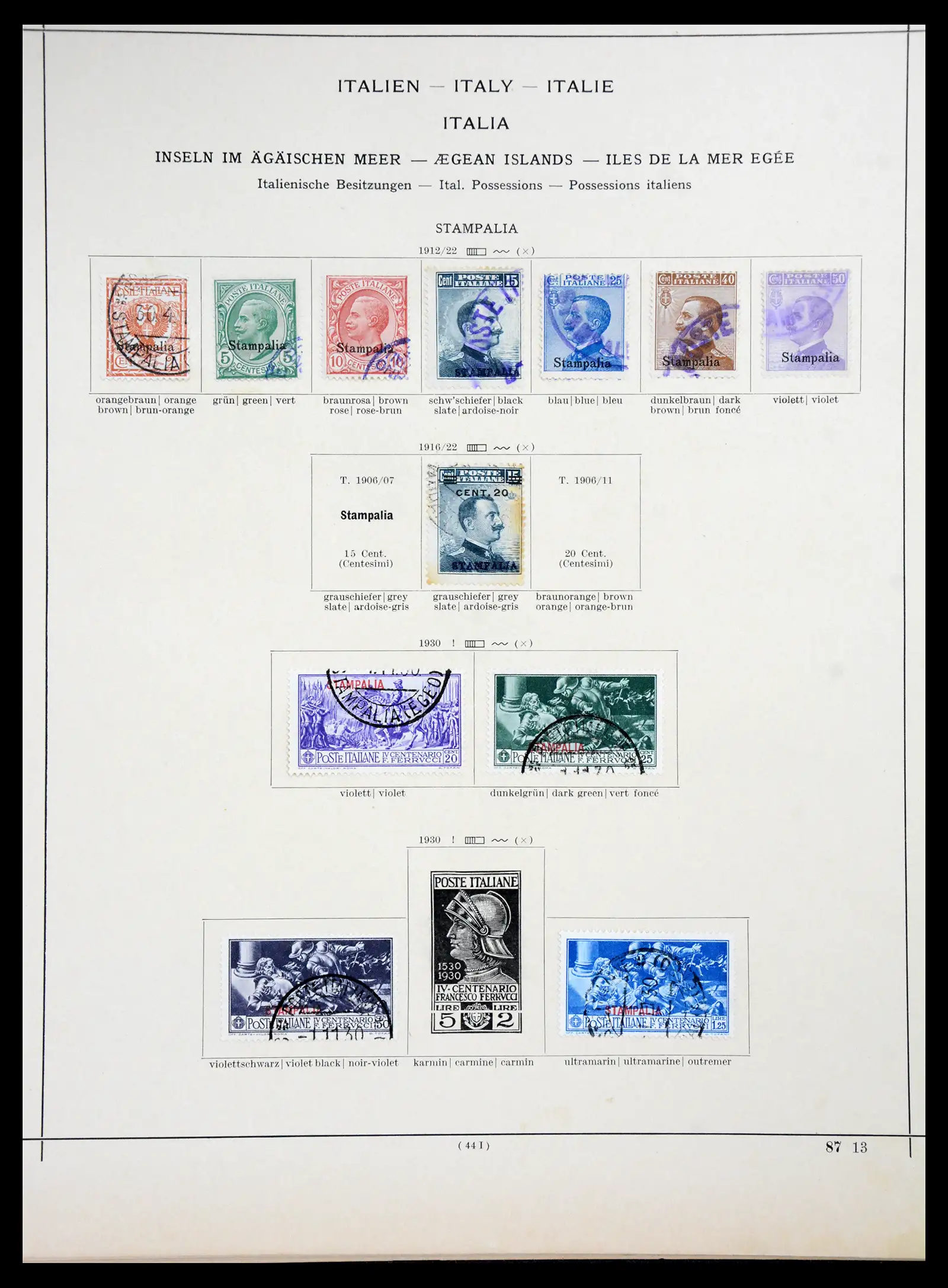 41186 0029 - Postzegelverzameling 41186 Italiaanse gebieden/koloniën 1874-1934.