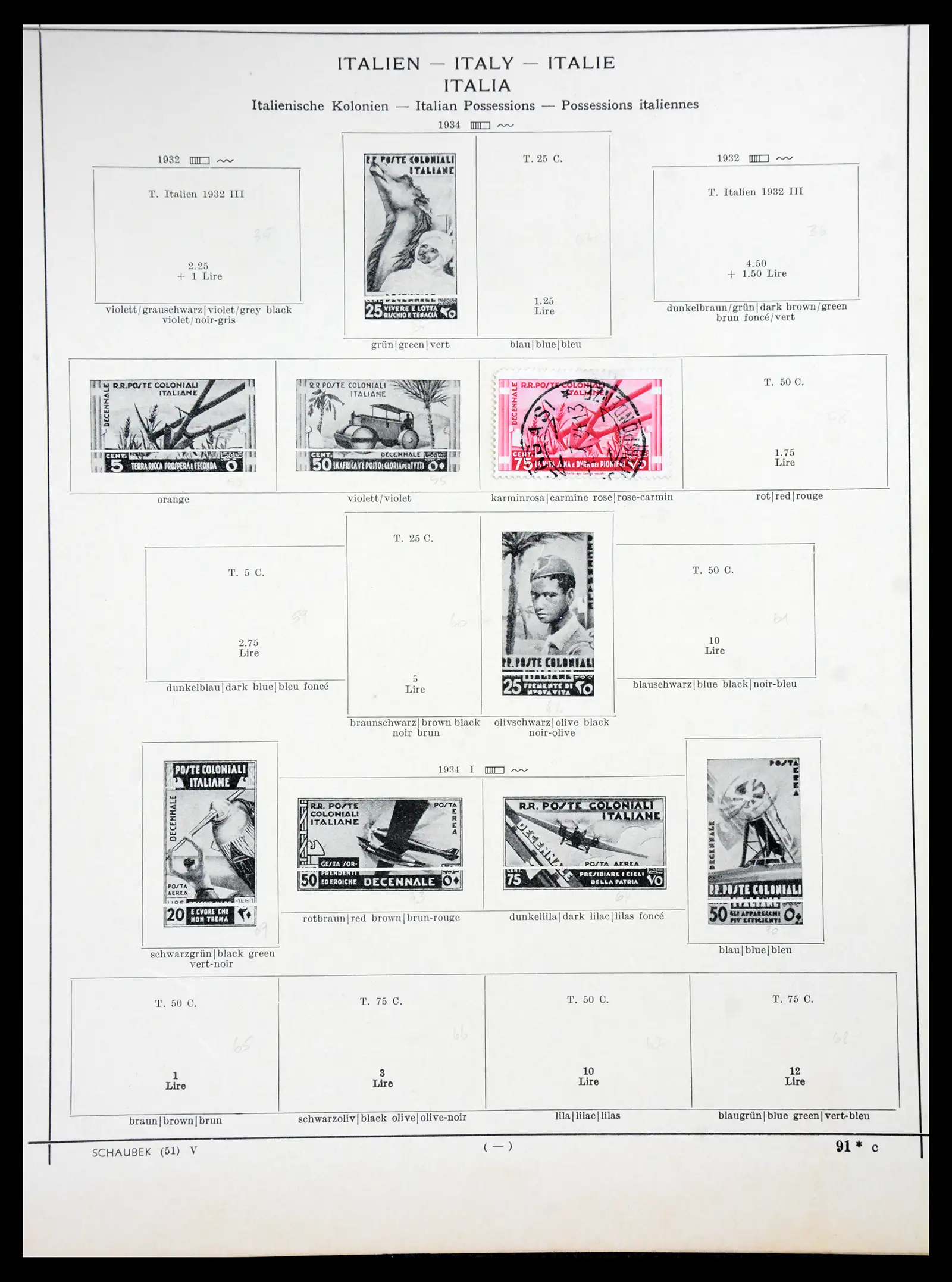 41186 0046 - Postzegelverzameling 41186 Italiaanse gebieden/koloniën 1874-1934.