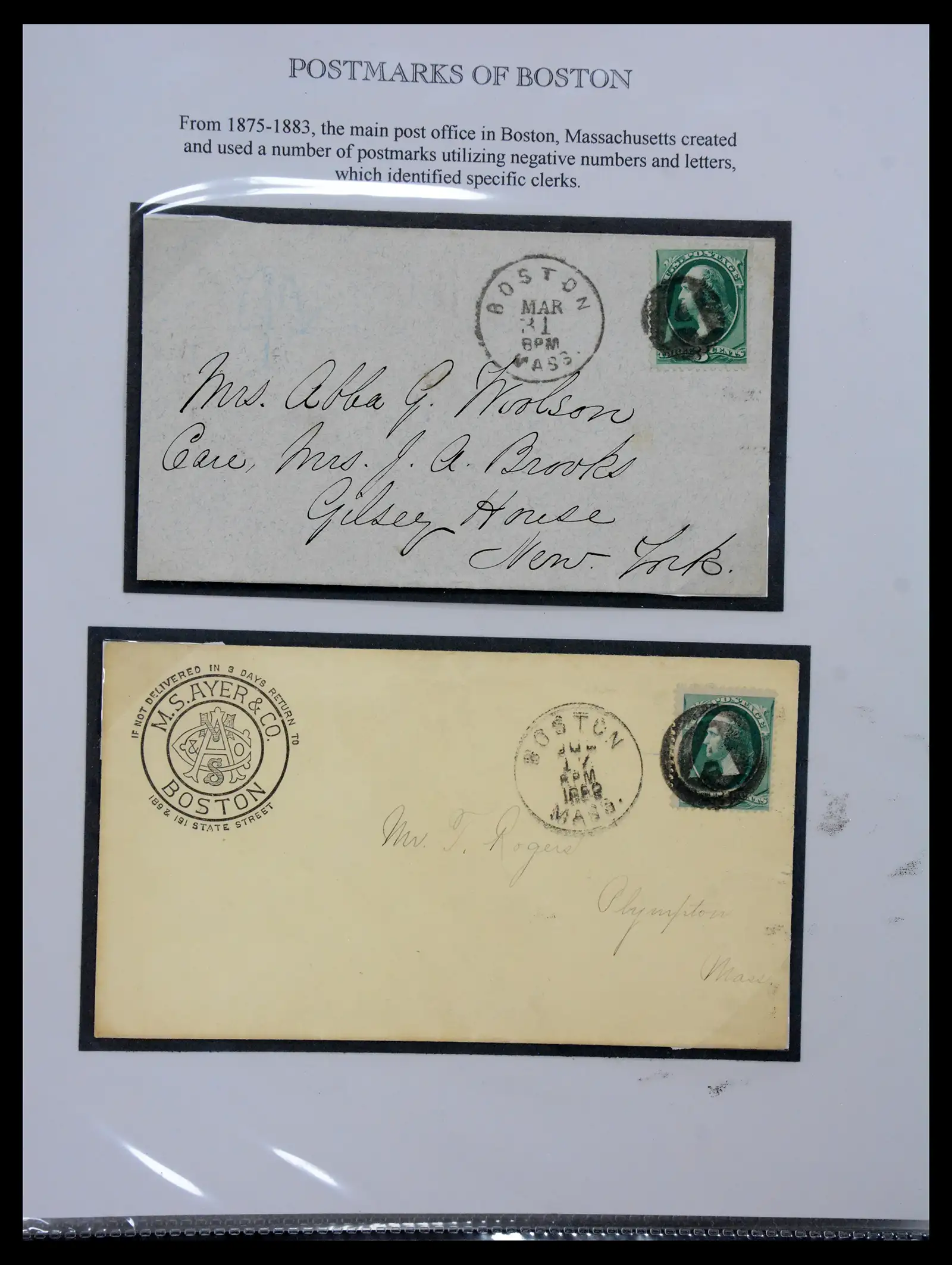 41190 0001 - Stamp collection 41190 USA cancellations 1875-1883.