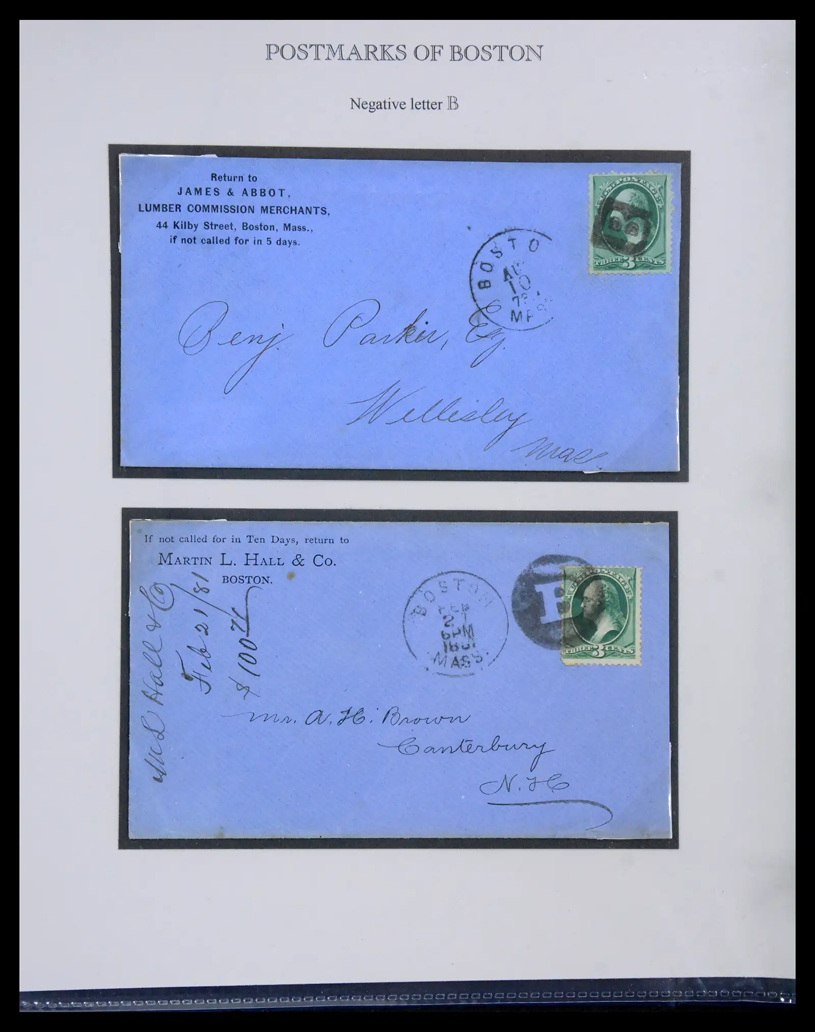 41190 0002 - Stamp collection 41190 USA cancellations 1875-1883.