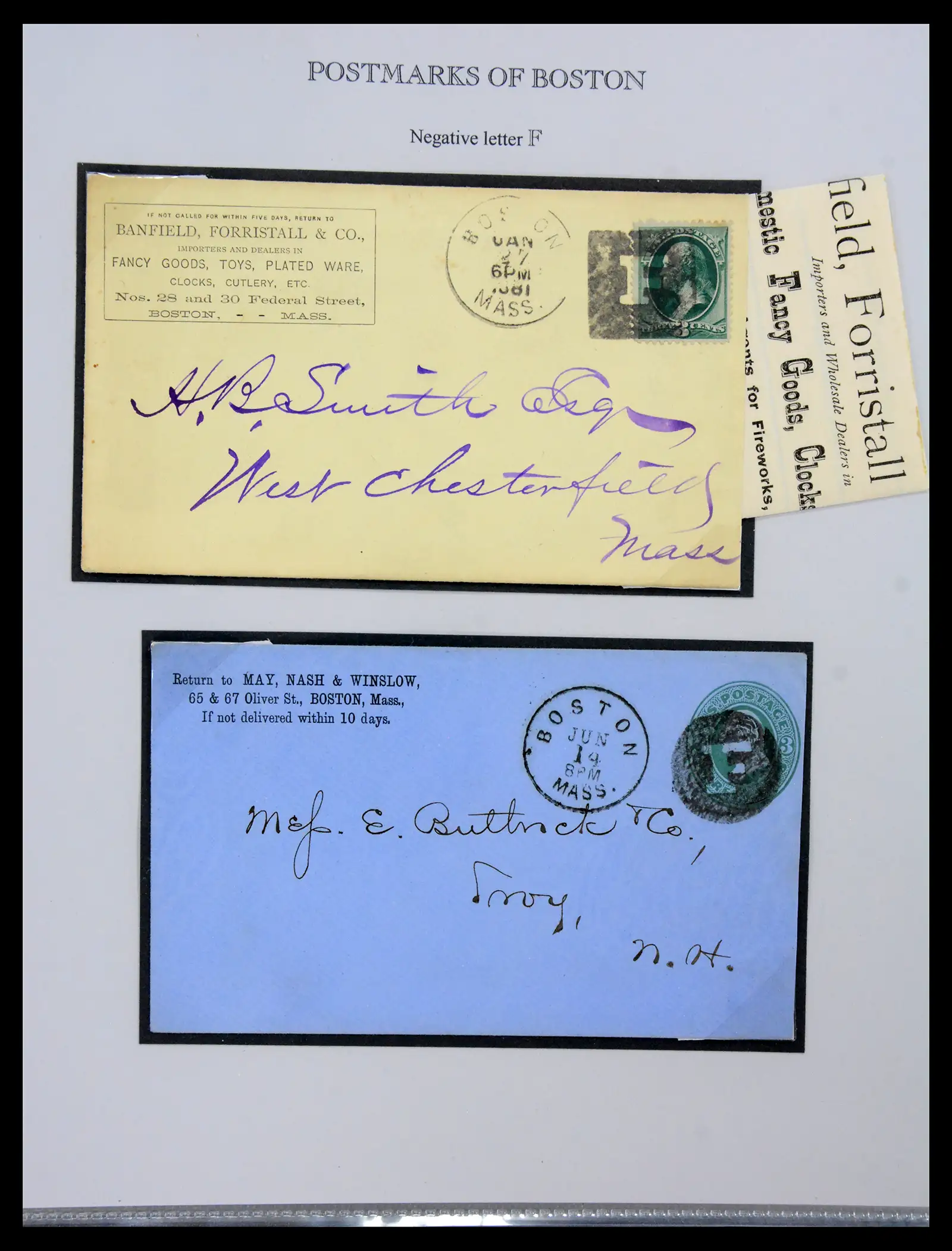 41190 0007 - Stamp collection 41190 USA cancellations 1875-1883.