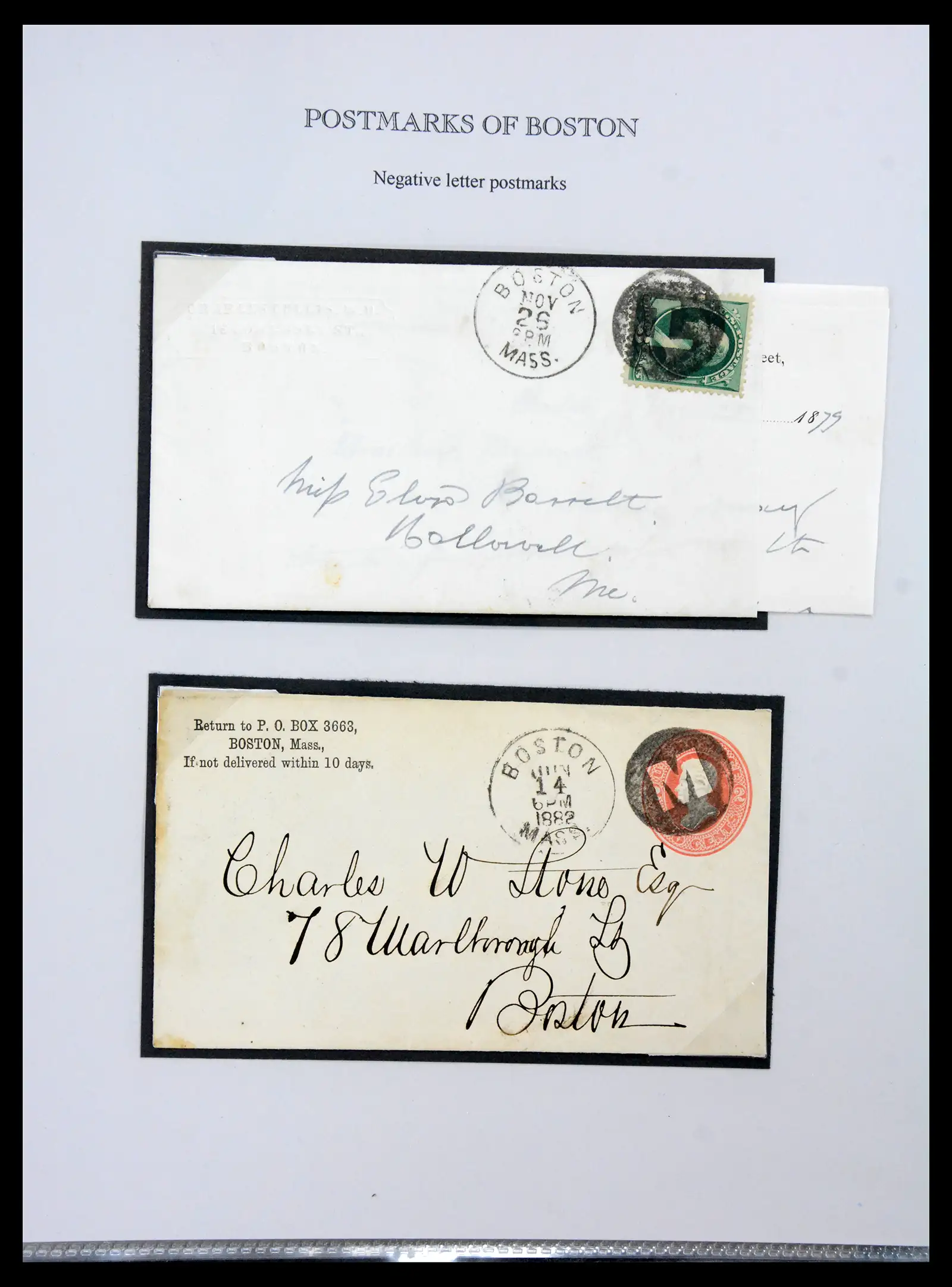 41190 0012 - Stamp collection 41190 USA cancellations 1875-1883.