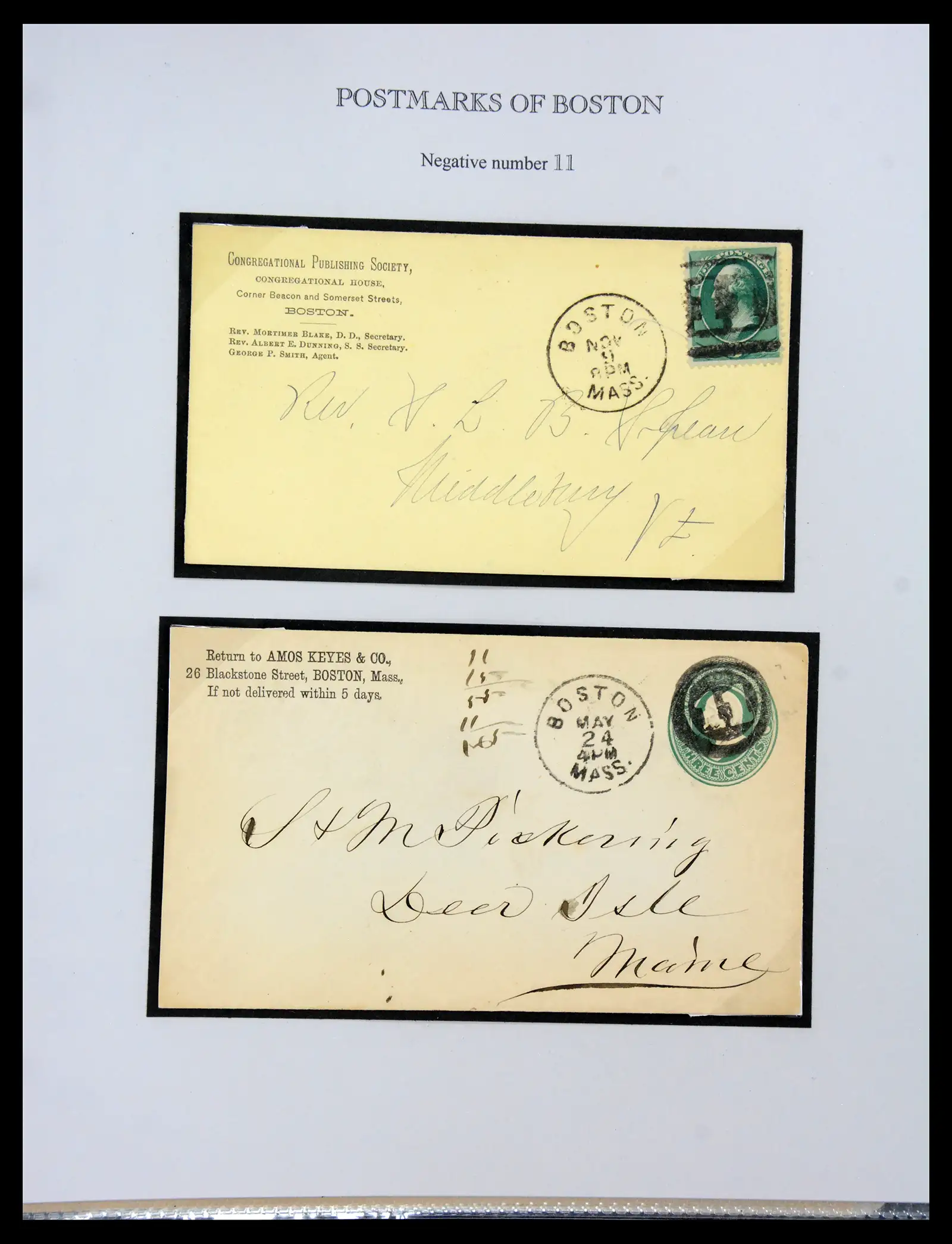 41190 0027 - Stamp collection 41190 USA cancellations 1875-1883.