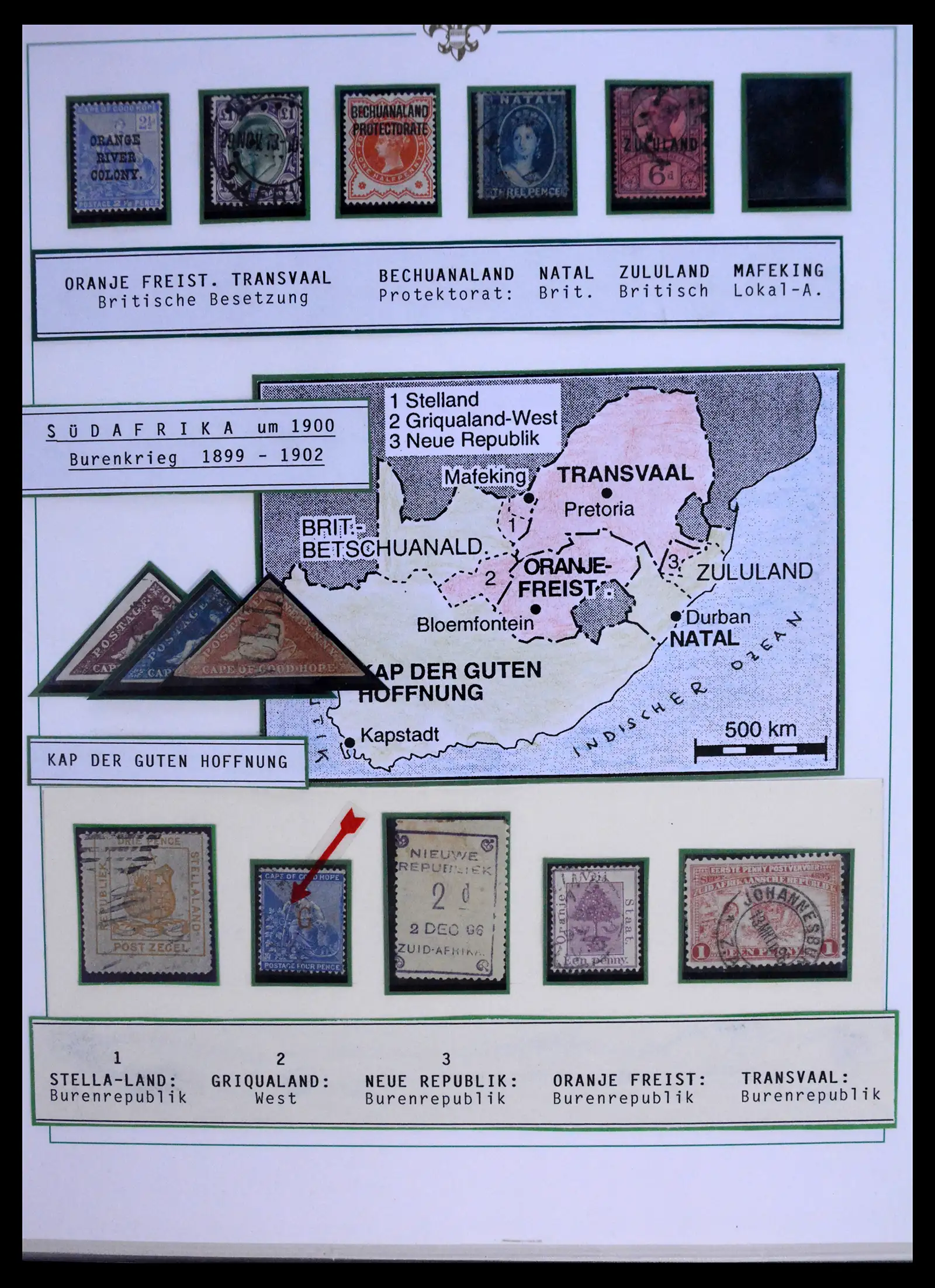 41208 0002 - Stamp collection 41208 South Africa boer war 1899-1902.