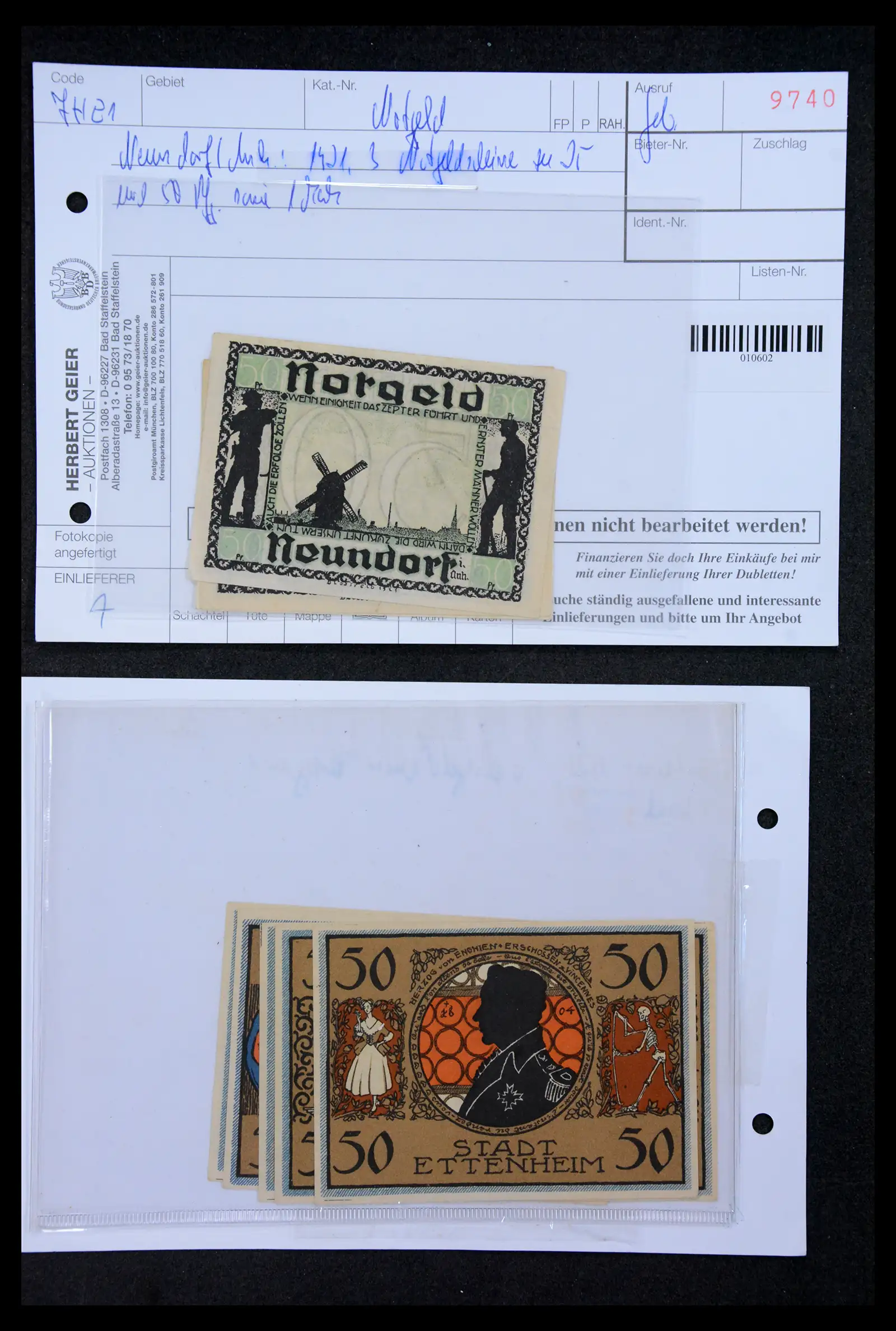41216 0022 - Stamp collection 41216 Germany emergency money.