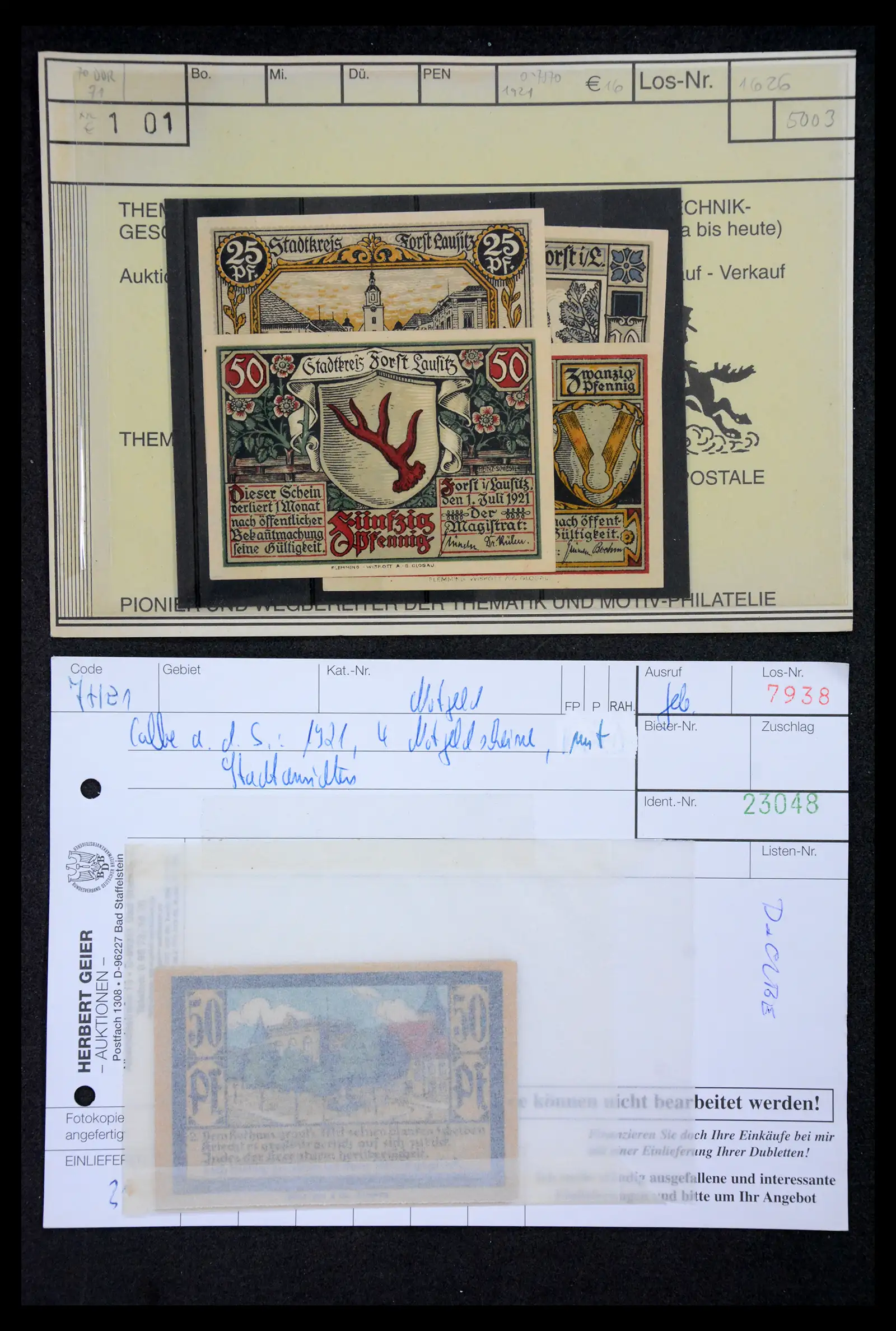41216 0024 - Stamp collection 41216 Germany emergency money.