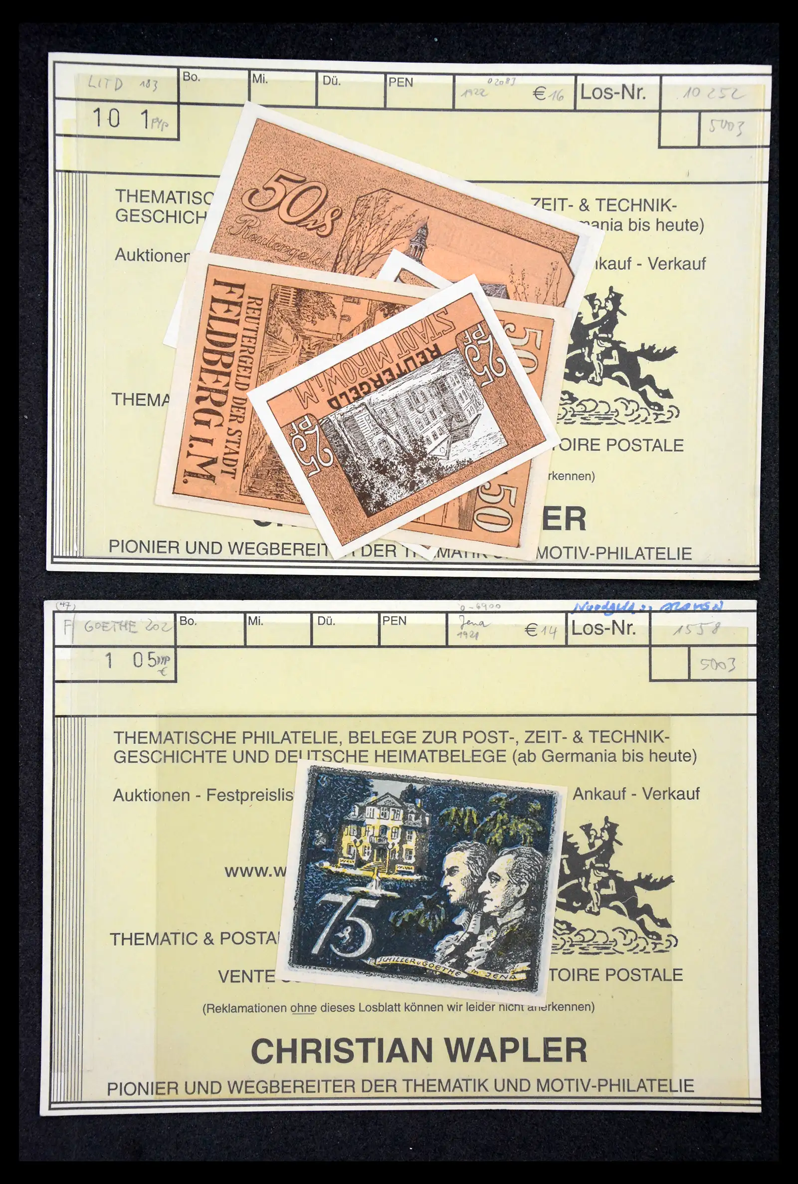41216 0026 - Stamp collection 41216 Germany emergency money.