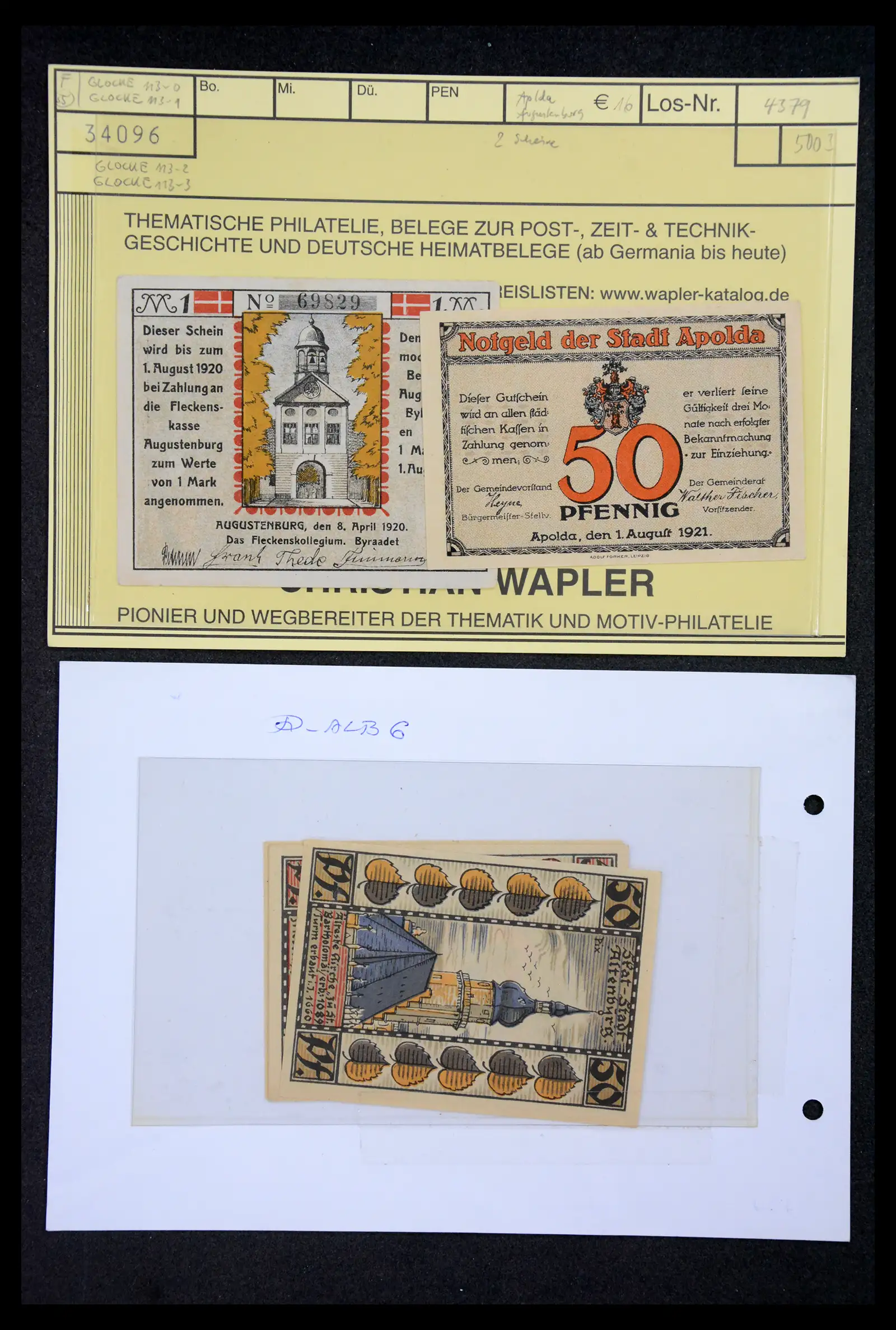 41216 0027 - Stamp collection 41216 Germany emergency money.