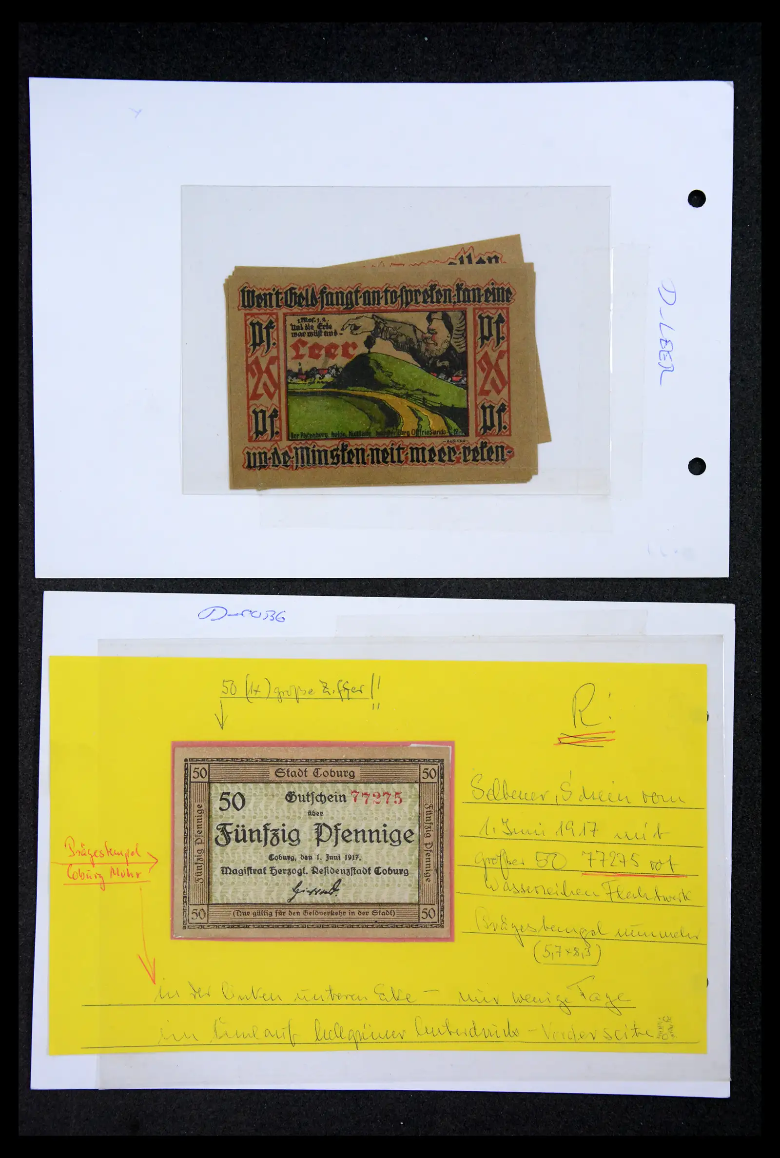 41216 0030 - Stamp collection 41216 Germany emergency money.