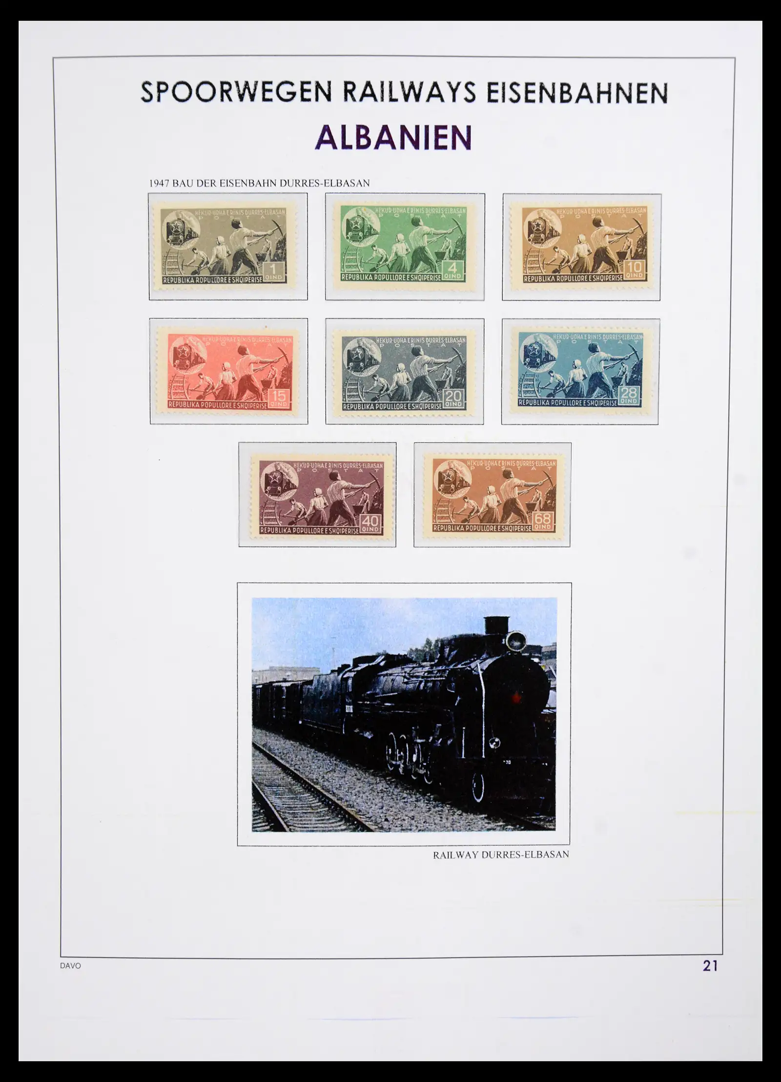 41220 0022 - Postzegelverzameling 41220 Motief treinen supercollectie 1890-1990.