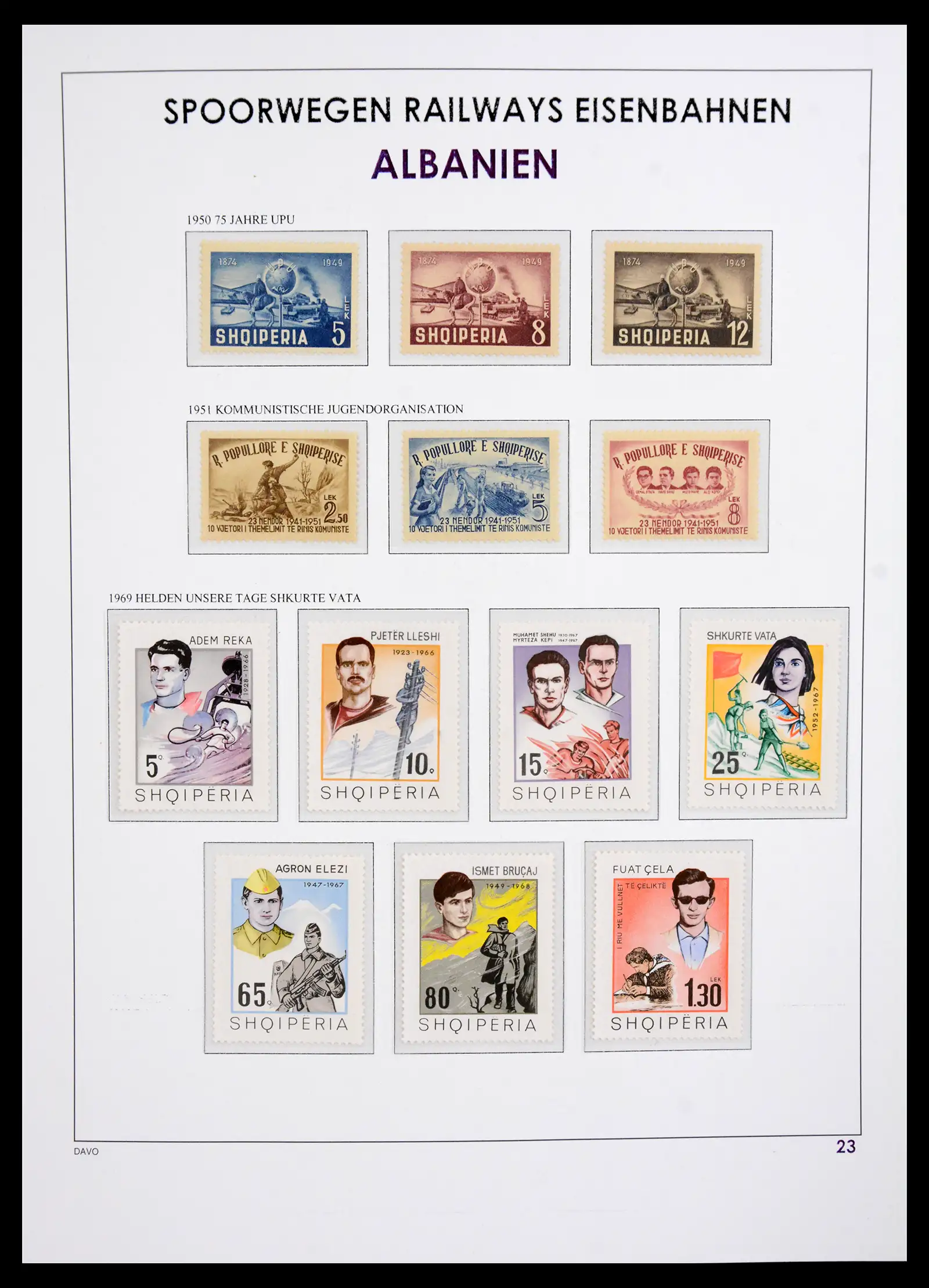 41220 0024 - Postzegelverzameling 41220 Motief treinen supercollectie 1890-1990.