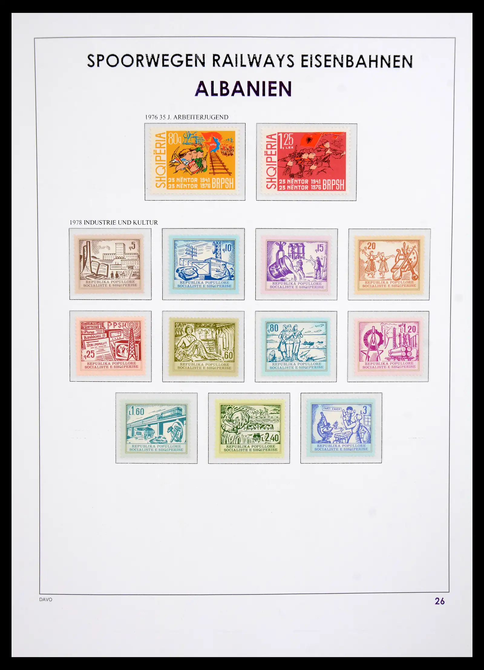 41220 0027 - Postzegelverzameling 41220 Motief treinen supercollectie 1890-1990.