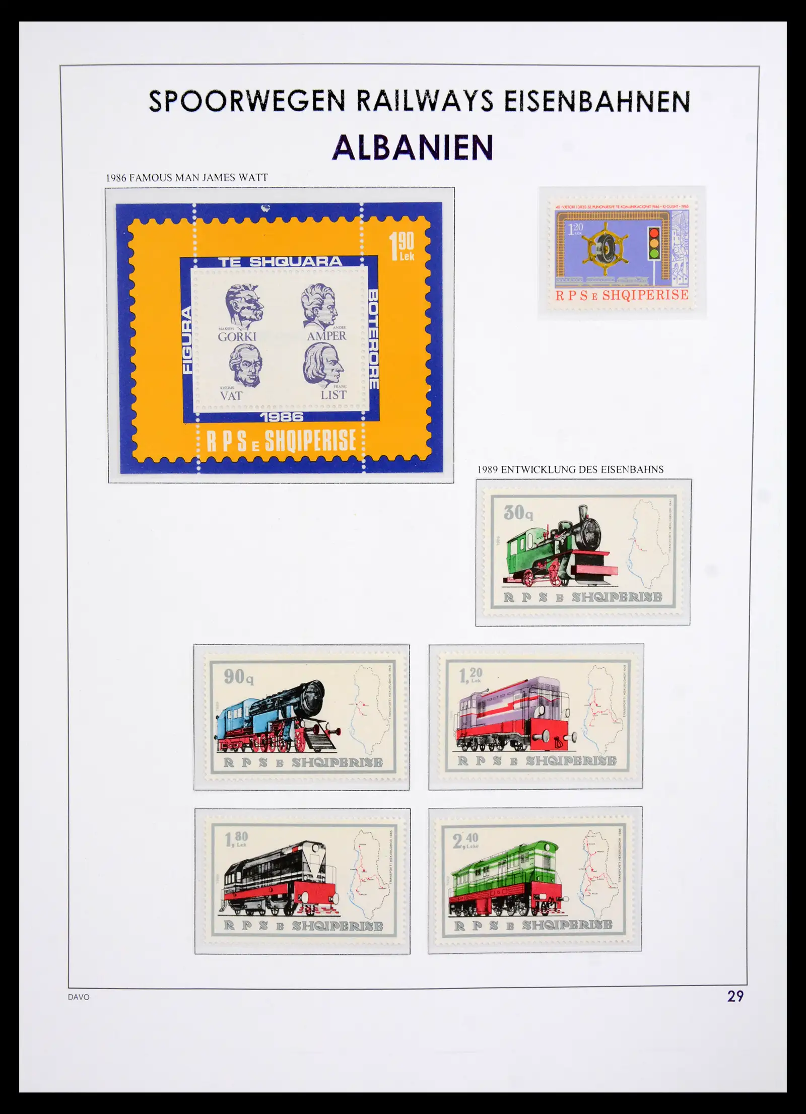 41220 0030 - Postzegelverzameling 41220 Motief treinen supercollectie 1890-1990.