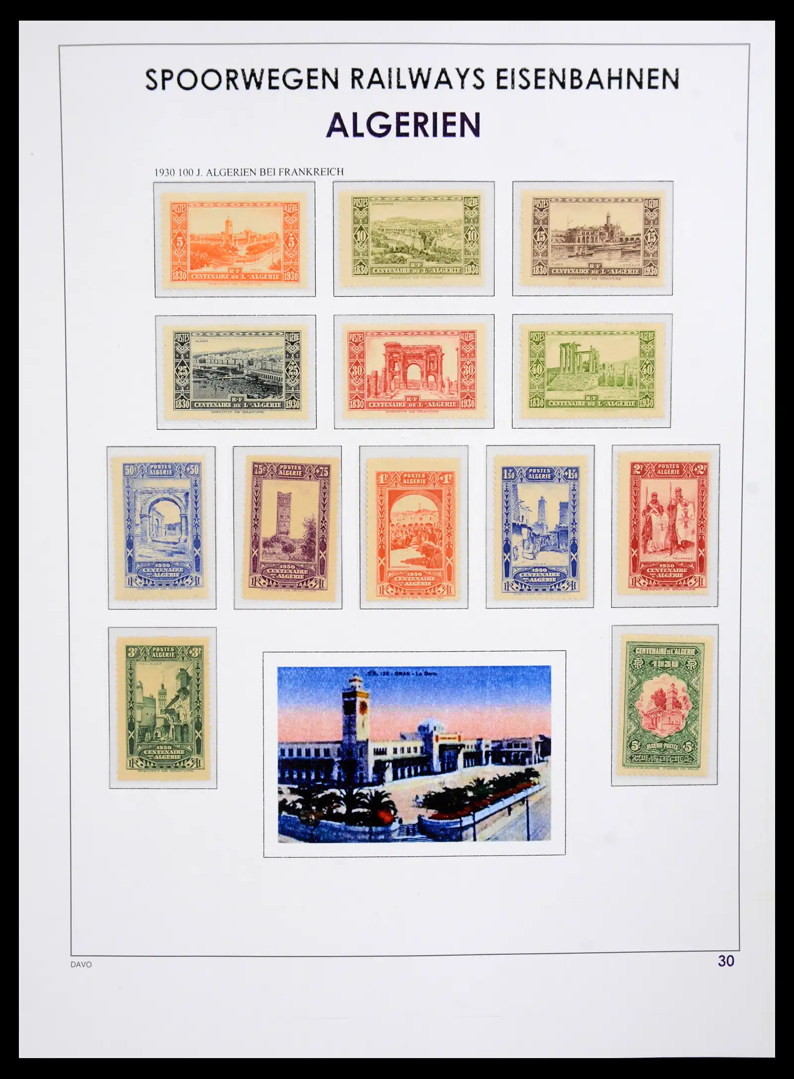 41220 0031 - Postzegelverzameling 41220 Motief treinen supercollectie 1890-1990.