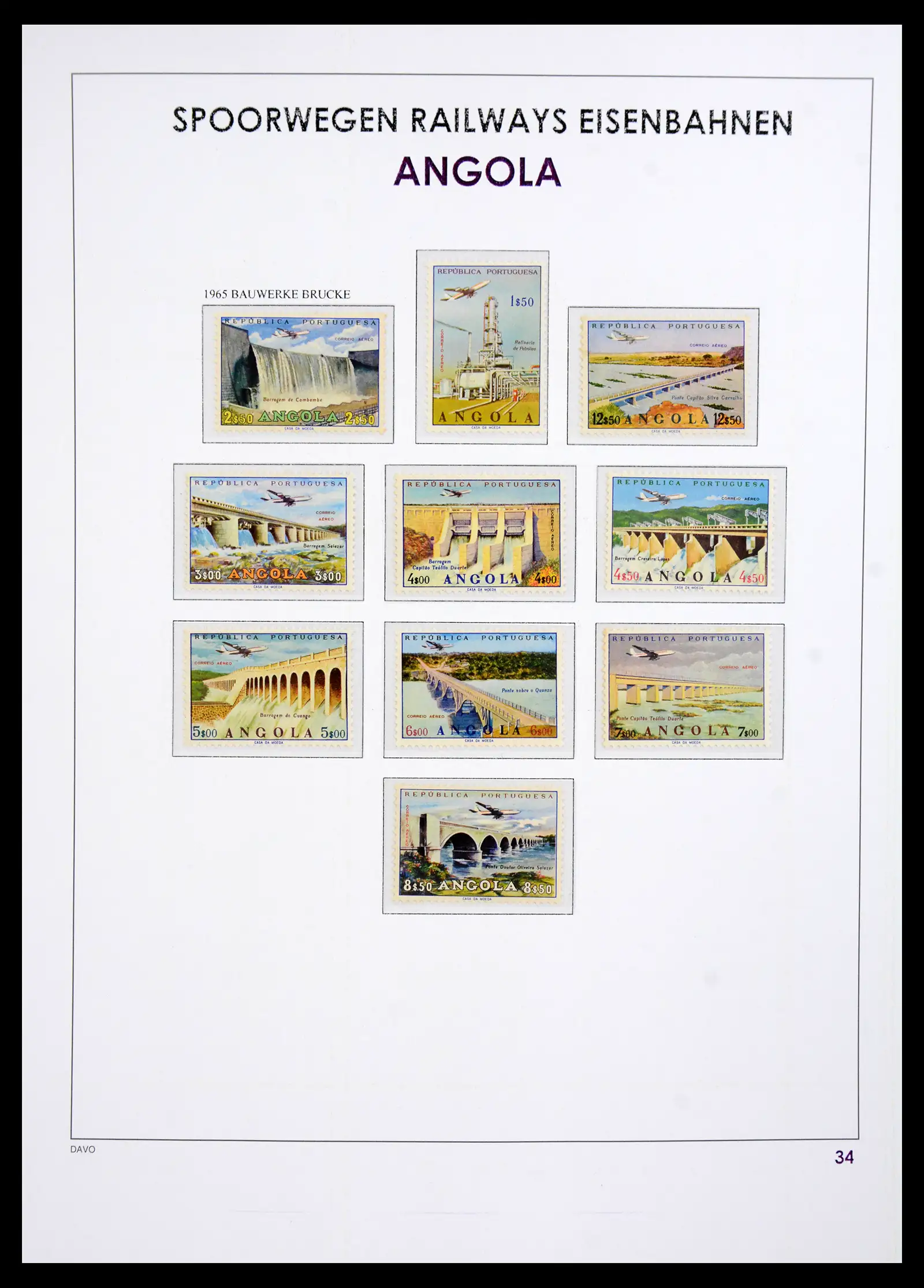 41220 0035 - Postzegelverzameling 41220 Motief treinen supercollectie 1890-1990.