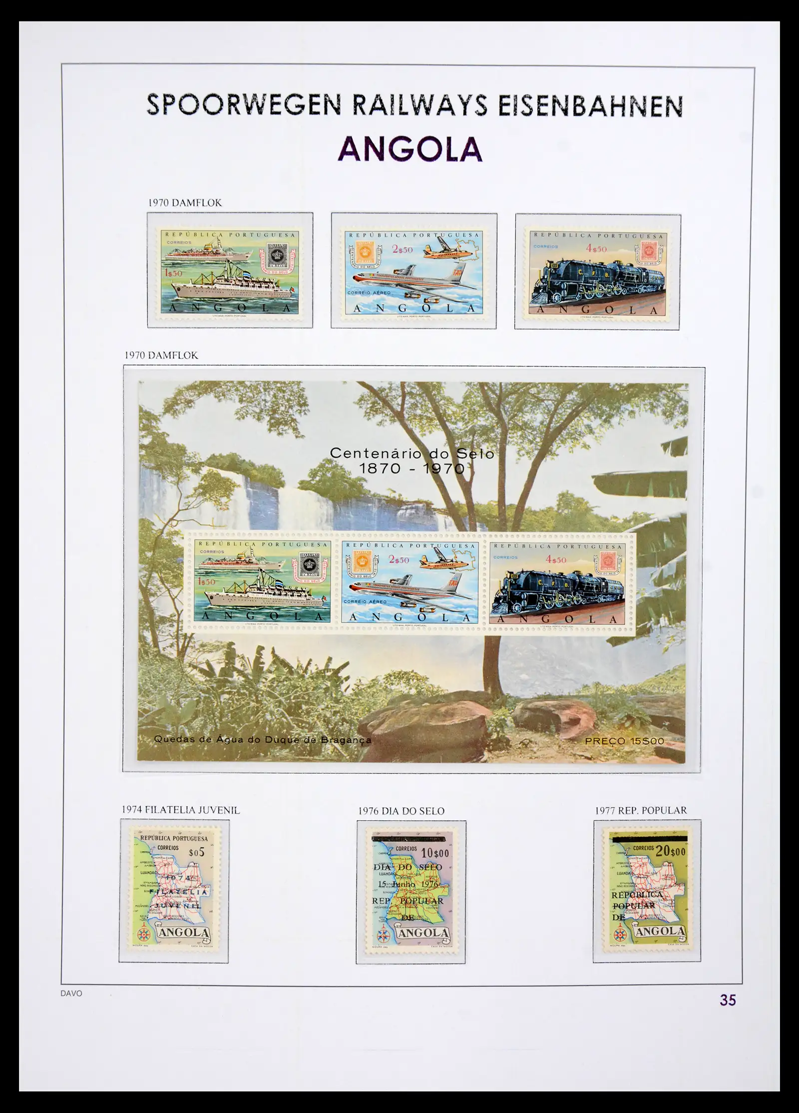 41220 0036 - Postzegelverzameling 41220 Motief treinen supercollectie 1890-1990.