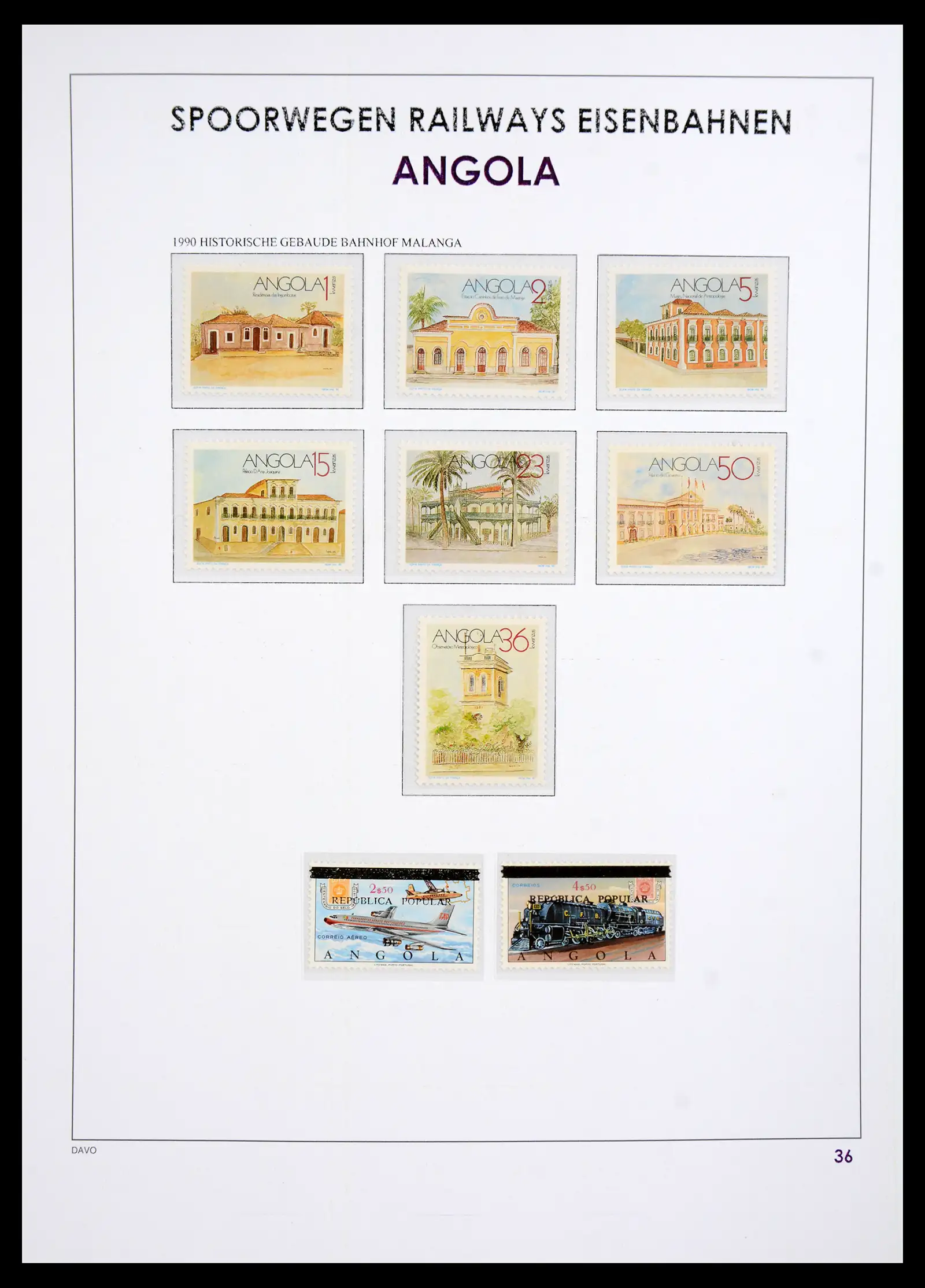 41220 0037 - Postzegelverzameling 41220 Motief treinen supercollectie 1890-1990.