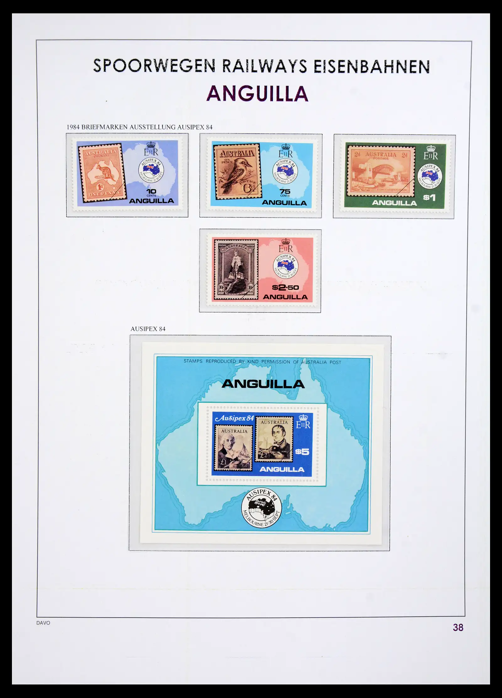 41220 0039 - Postzegelverzameling 41220 Motief treinen supercollectie 1890-1990.