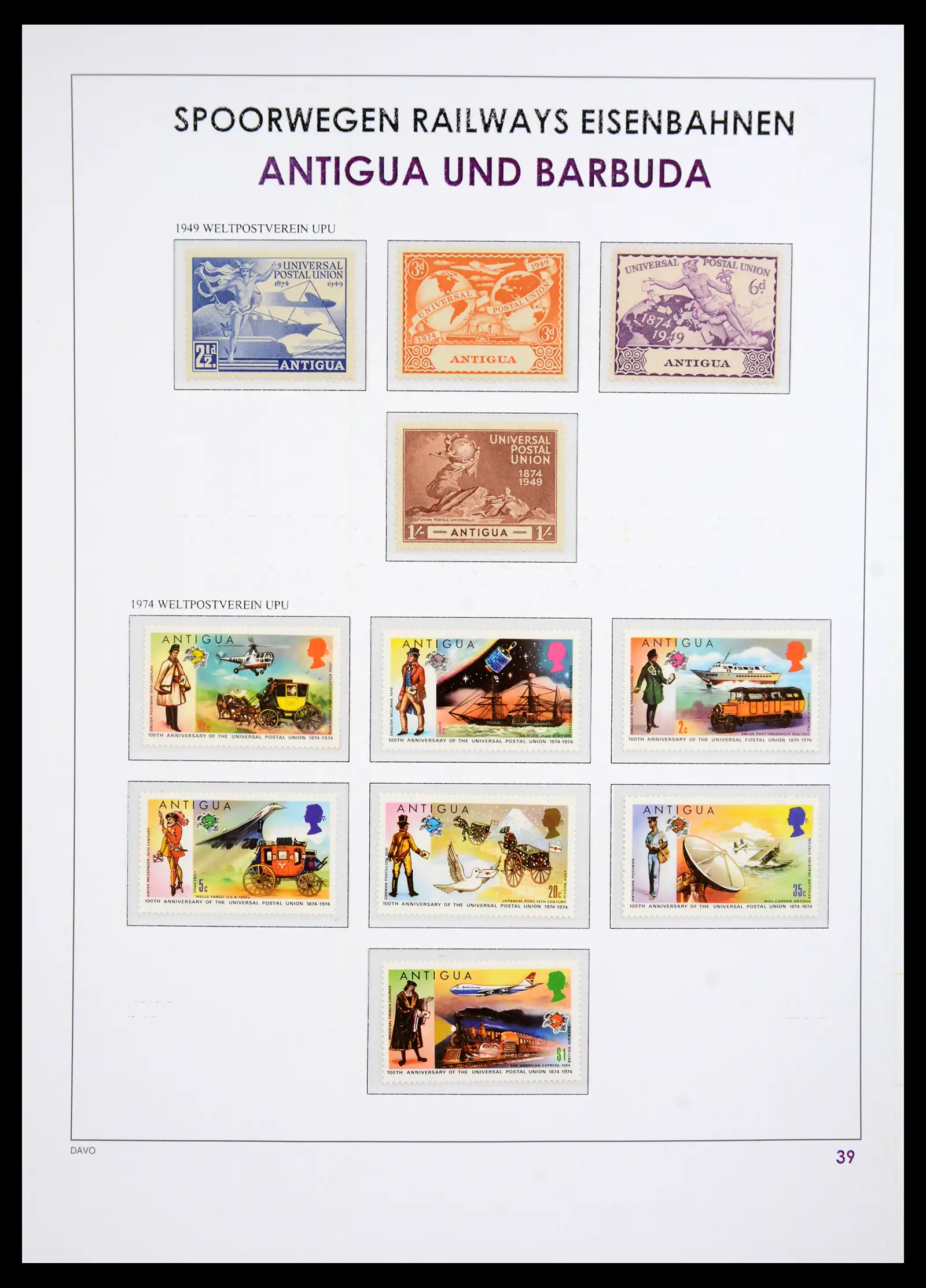 41220 0040 - Postzegelverzameling 41220 Motief treinen supercollectie 1890-1990.