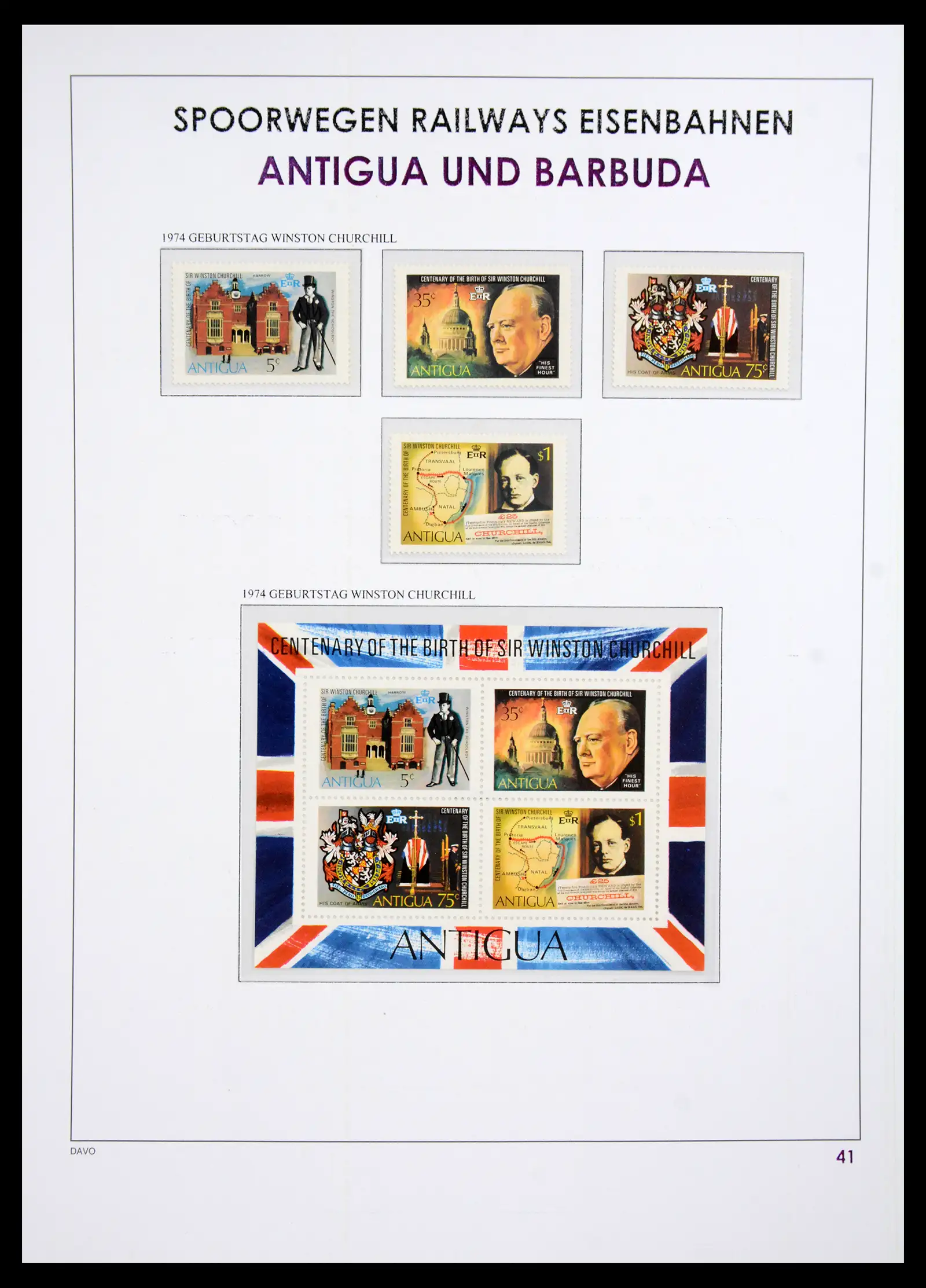 41220 0042 - Postzegelverzameling 41220 Motief treinen supercollectie 1890-1990.