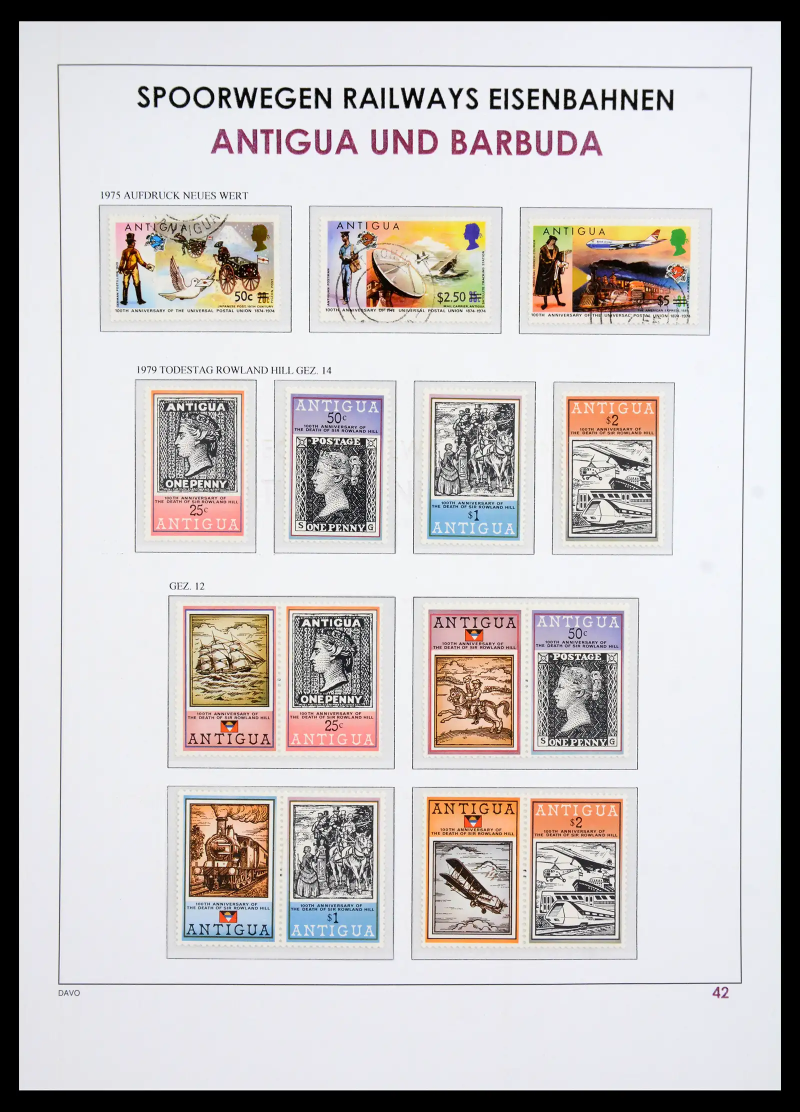 41220 0043 - Postzegelverzameling 41220 Motief treinen supercollectie 1890-1990.