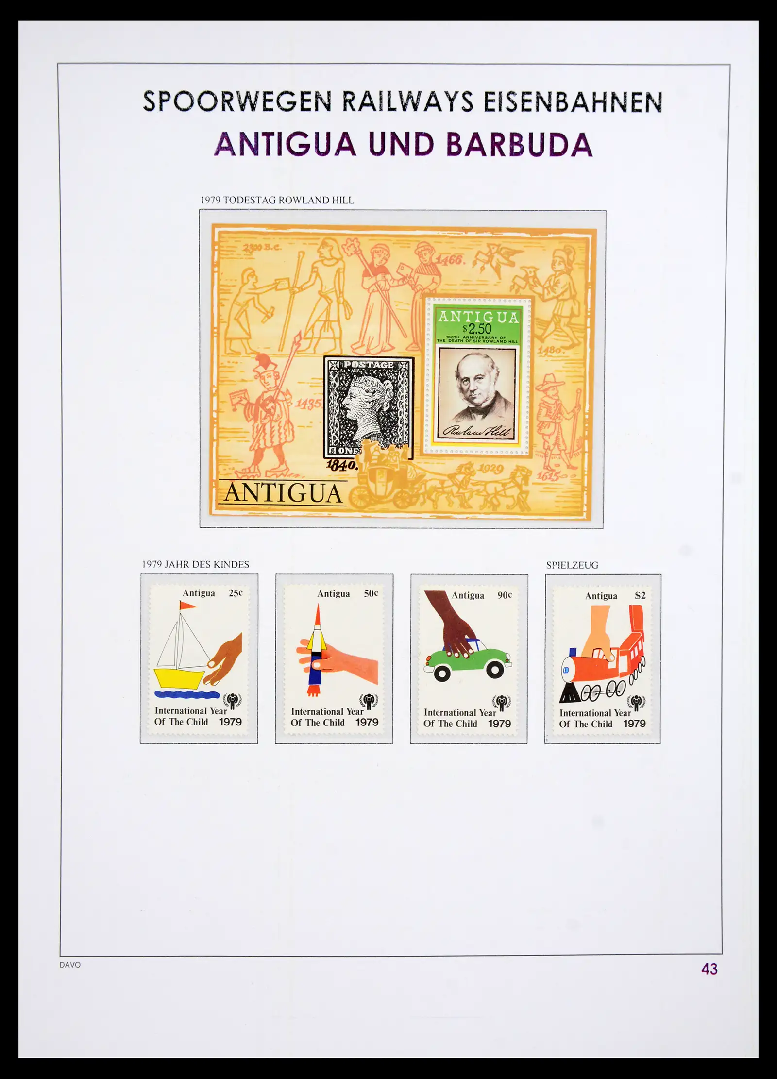 41220 0044 - Postzegelverzameling 41220 Motief treinen supercollectie 1890-1990.