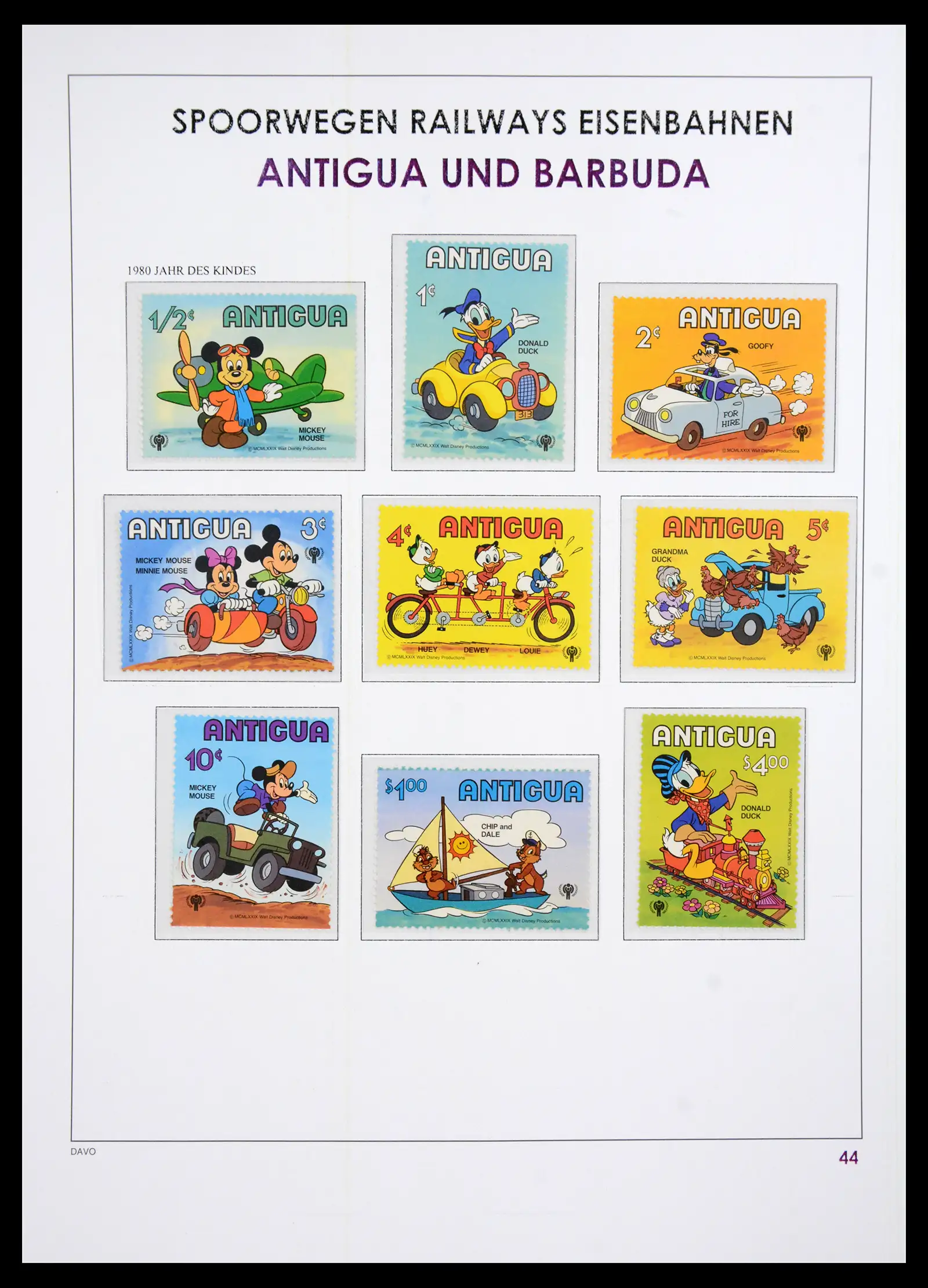 41220 0045 - Postzegelverzameling 41220 Motief treinen supercollectie 1890-1990.