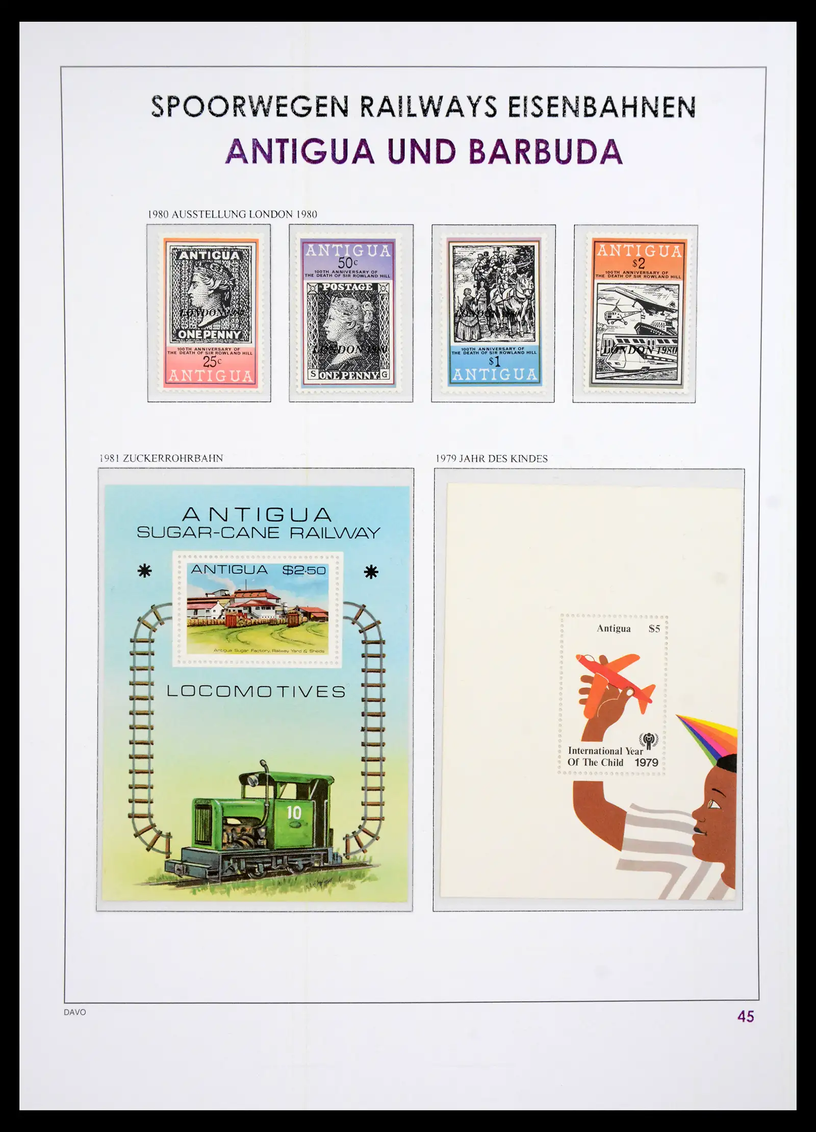 41220 0046 - Postzegelverzameling 41220 Motief treinen supercollectie 1890-1990.