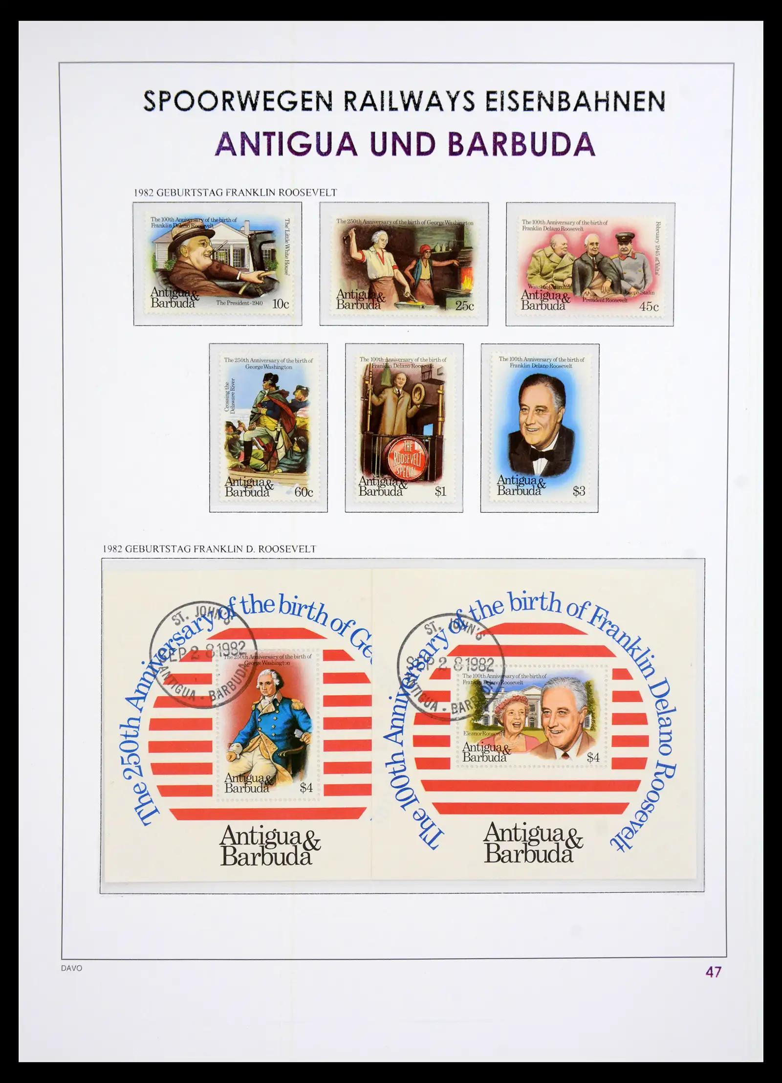 41220 0048 - Postzegelverzameling 41220 Motief treinen supercollectie 1890-1990.