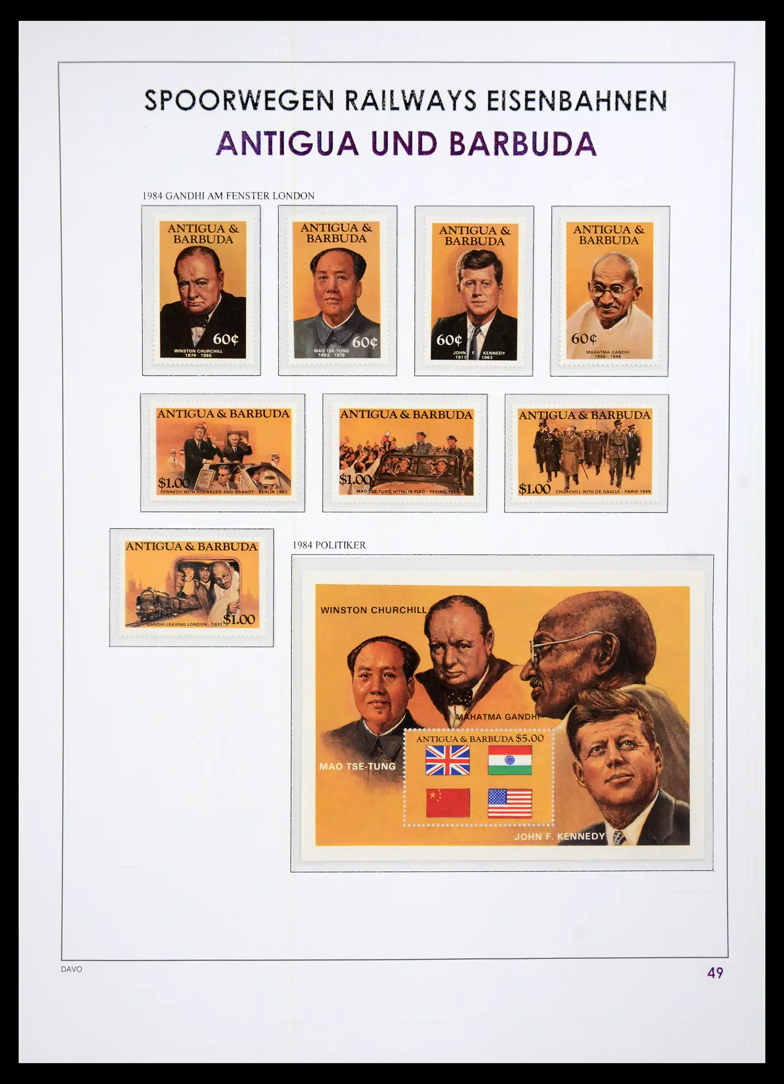 41220 0050 - Postzegelverzameling 41220 Motief treinen supercollectie 1890-1990.