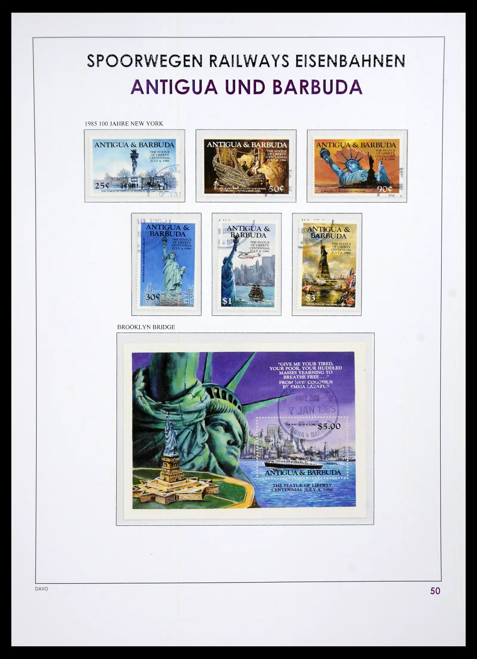 41220 0051 - Postzegelverzameling 41220 Motief treinen supercollectie 1890-1990.