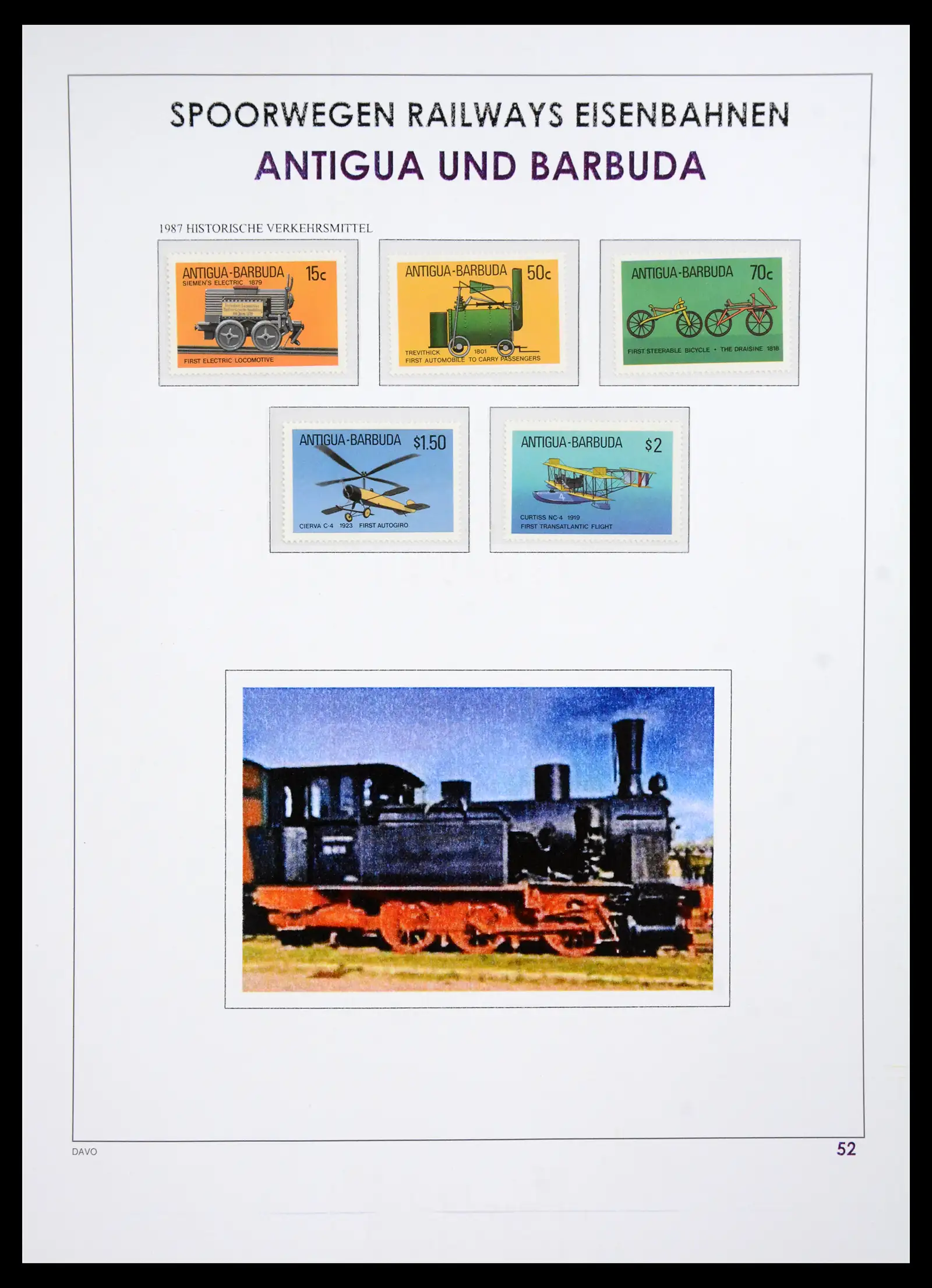 41220 0053 - Postzegelverzameling 41220 Motief treinen supercollectie 1890-1990.