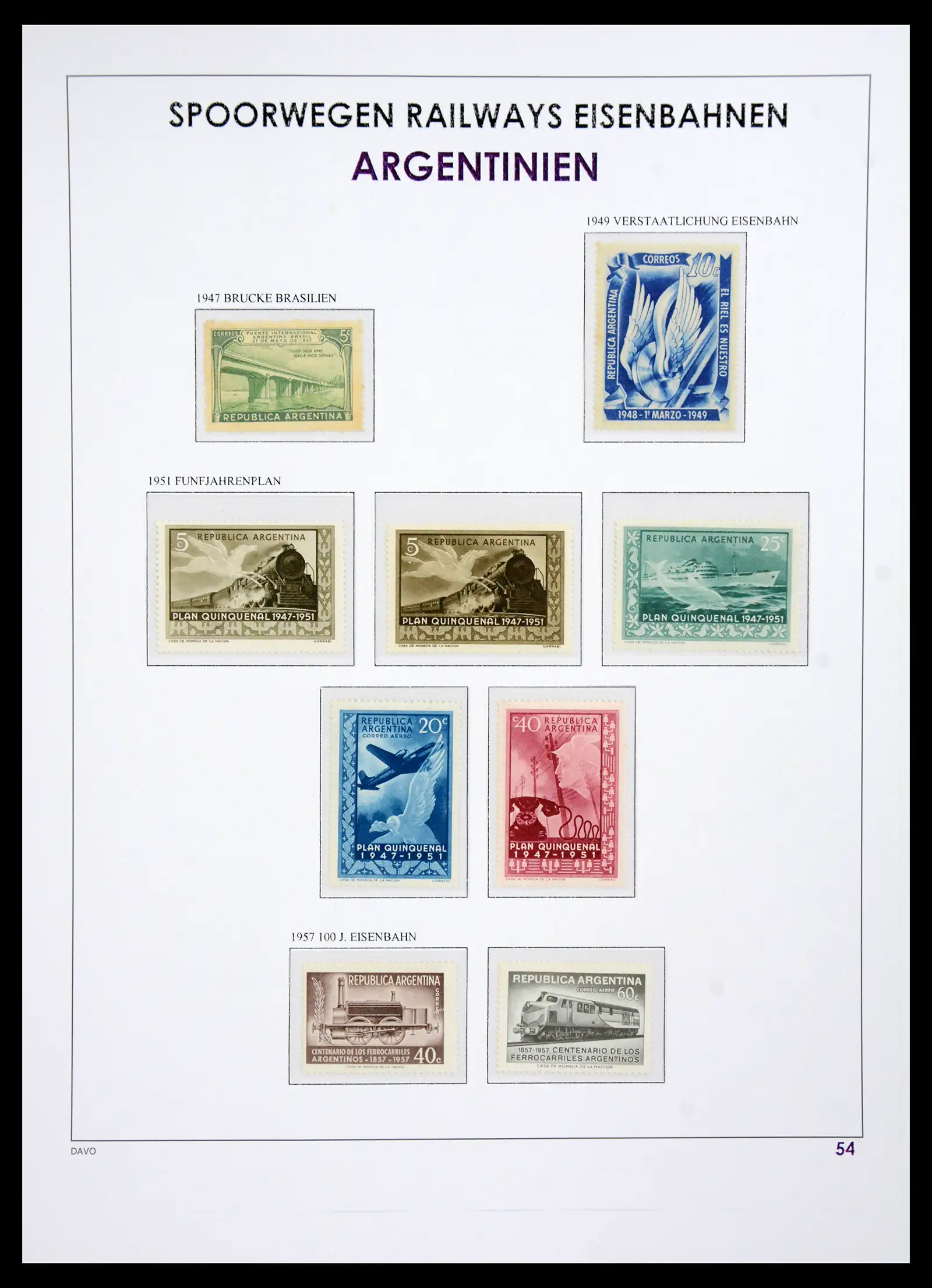 41220 0055 - Postzegelverzameling 41220 Motief treinen supercollectie 1890-1990.