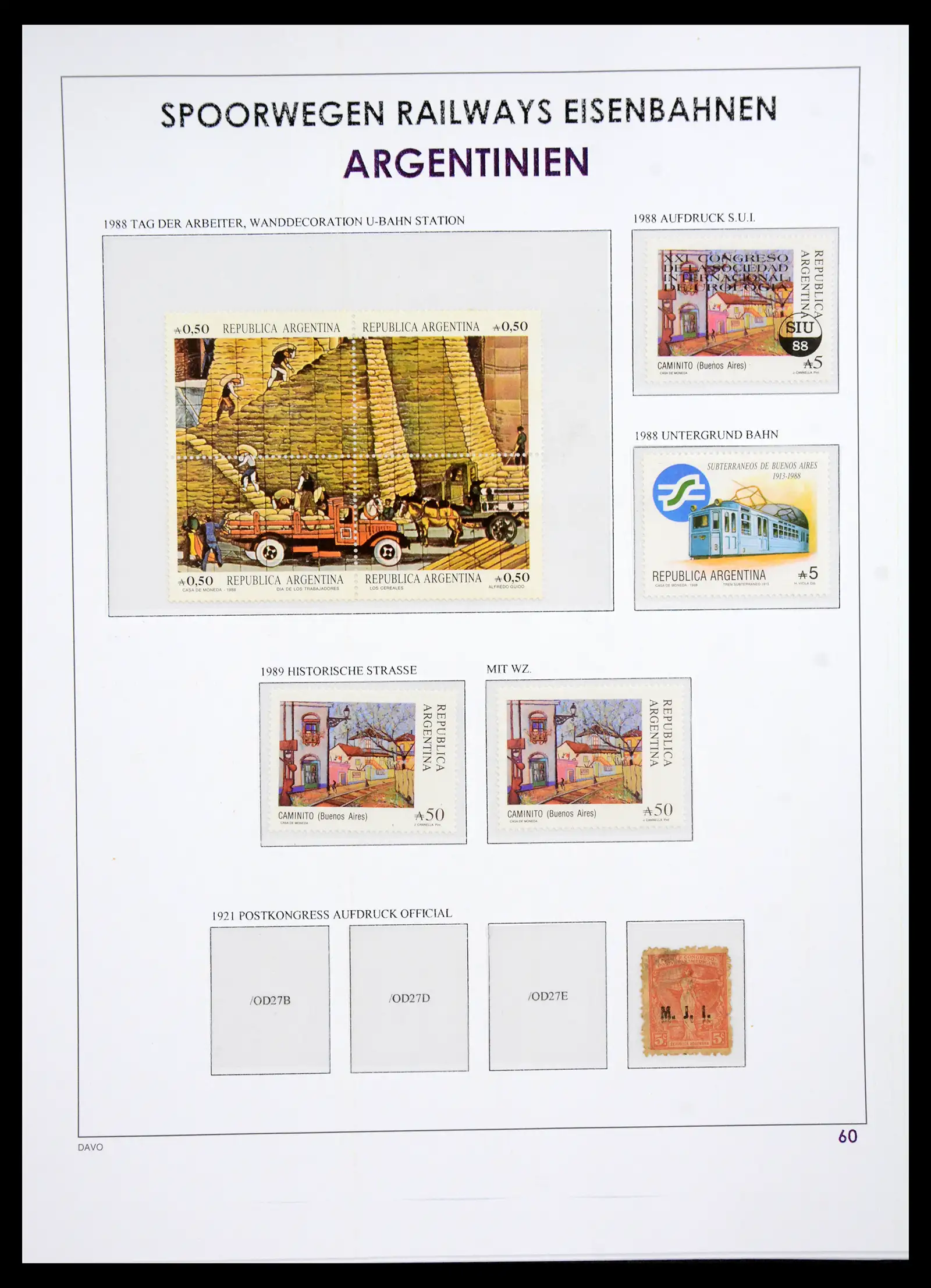 41220 0061 - Postzegelverzameling 41220 Motief treinen supercollectie 1890-1990.