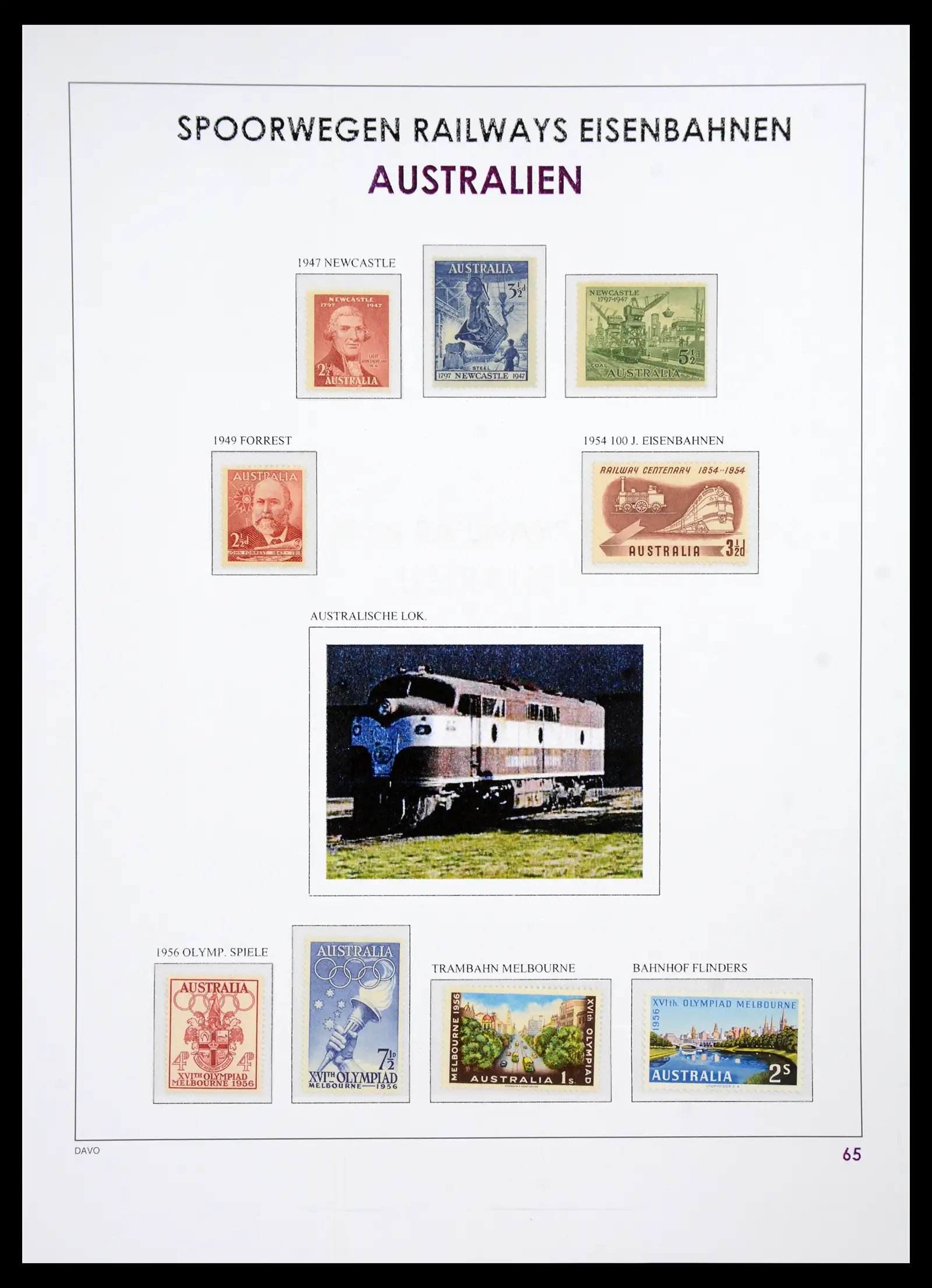 41220 0068 - Postzegelverzameling 41220 Motief treinen supercollectie 1890-1990.