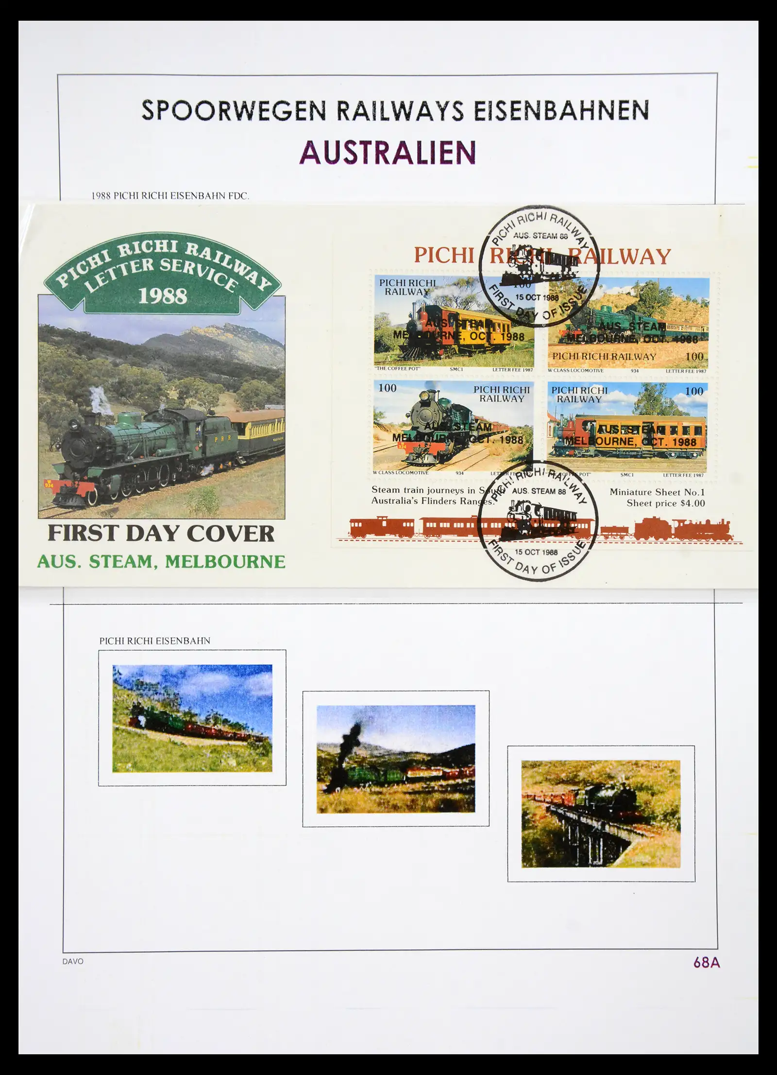 41220 0072 - Postzegelverzameling 41220 Motief treinen supercollectie 1890-1990.