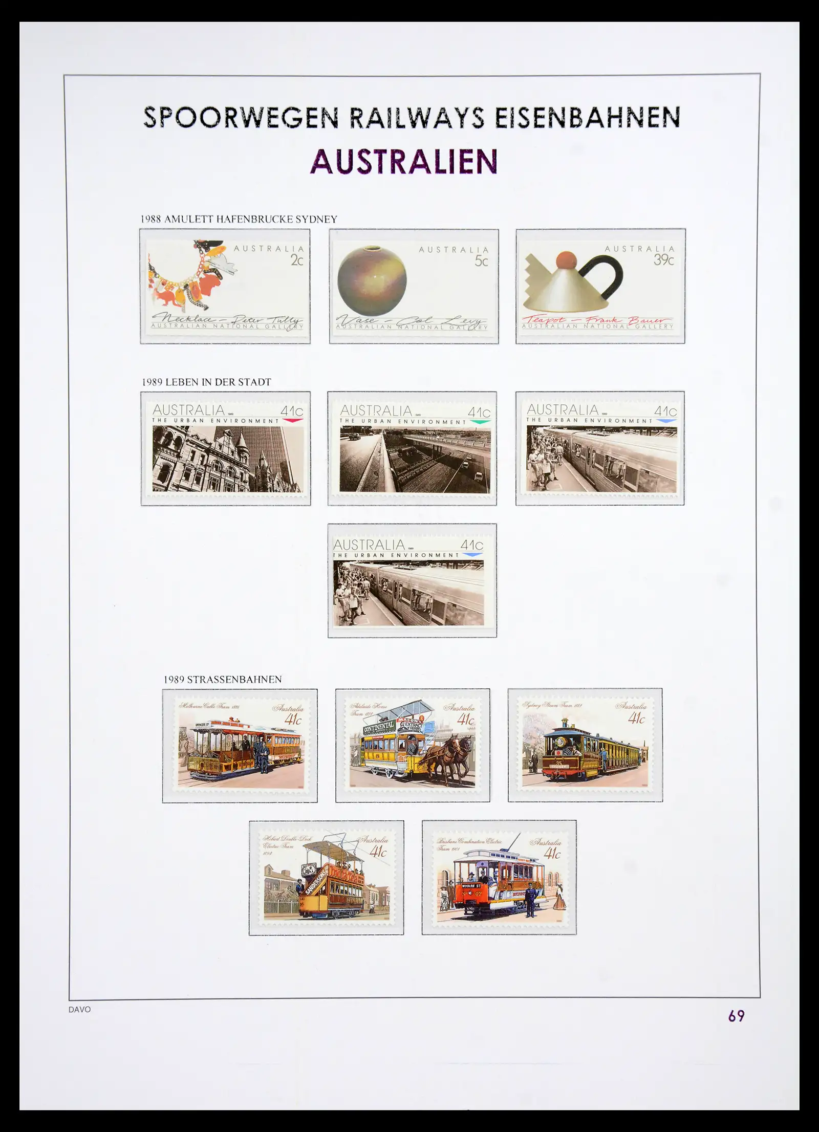 41220 0073 - Postzegelverzameling 41220 Motief treinen supercollectie 1890-1990.