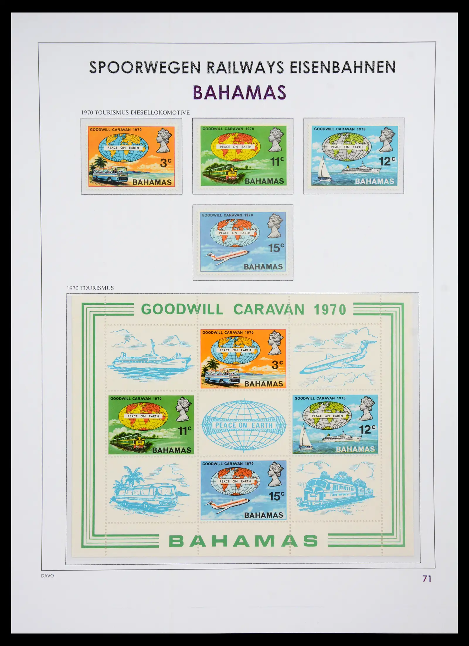 41220 0075 - Postzegelverzameling 41220 Motief treinen supercollectie 1890-1990.