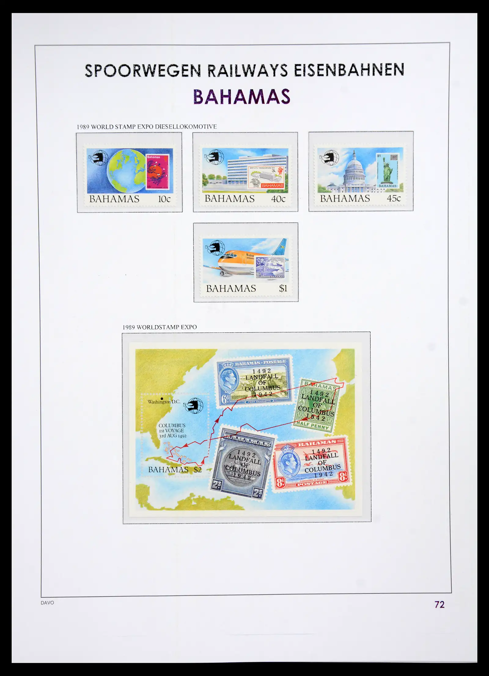 41220 0076 - Postzegelverzameling 41220 Motief treinen supercollectie 1890-1990.