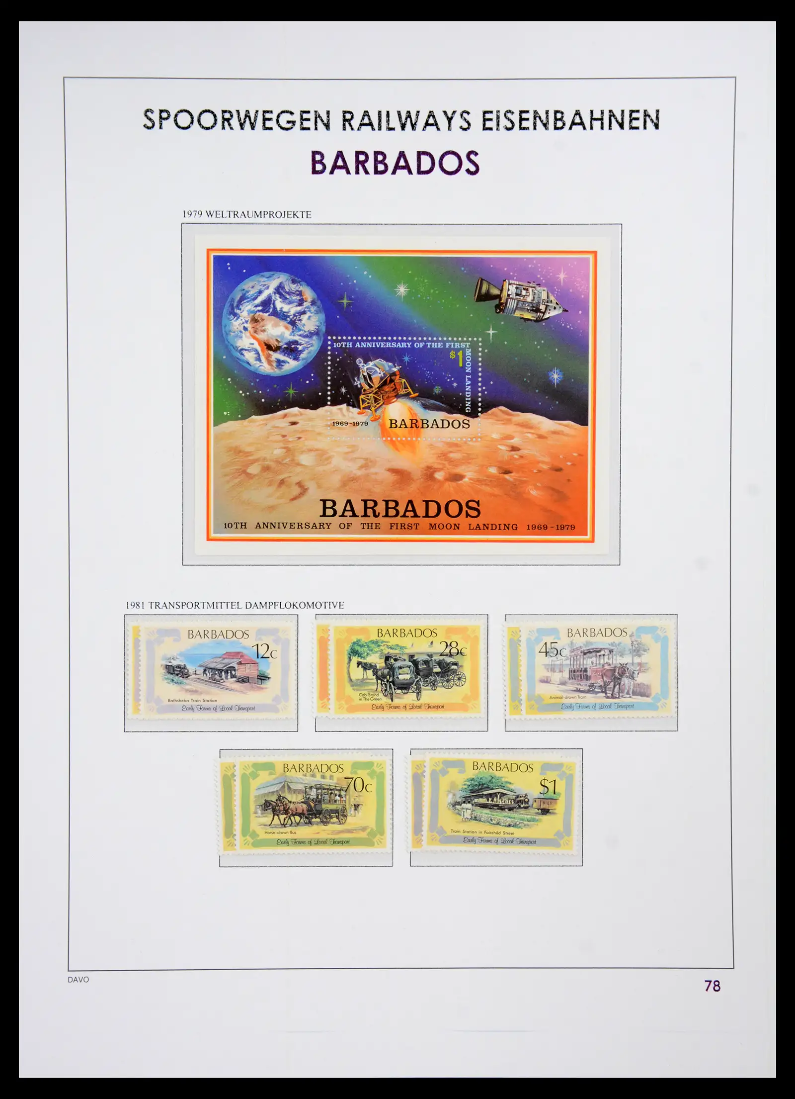 41220 0082 - Postzegelverzameling 41220 Motief treinen supercollectie 1890-1990.