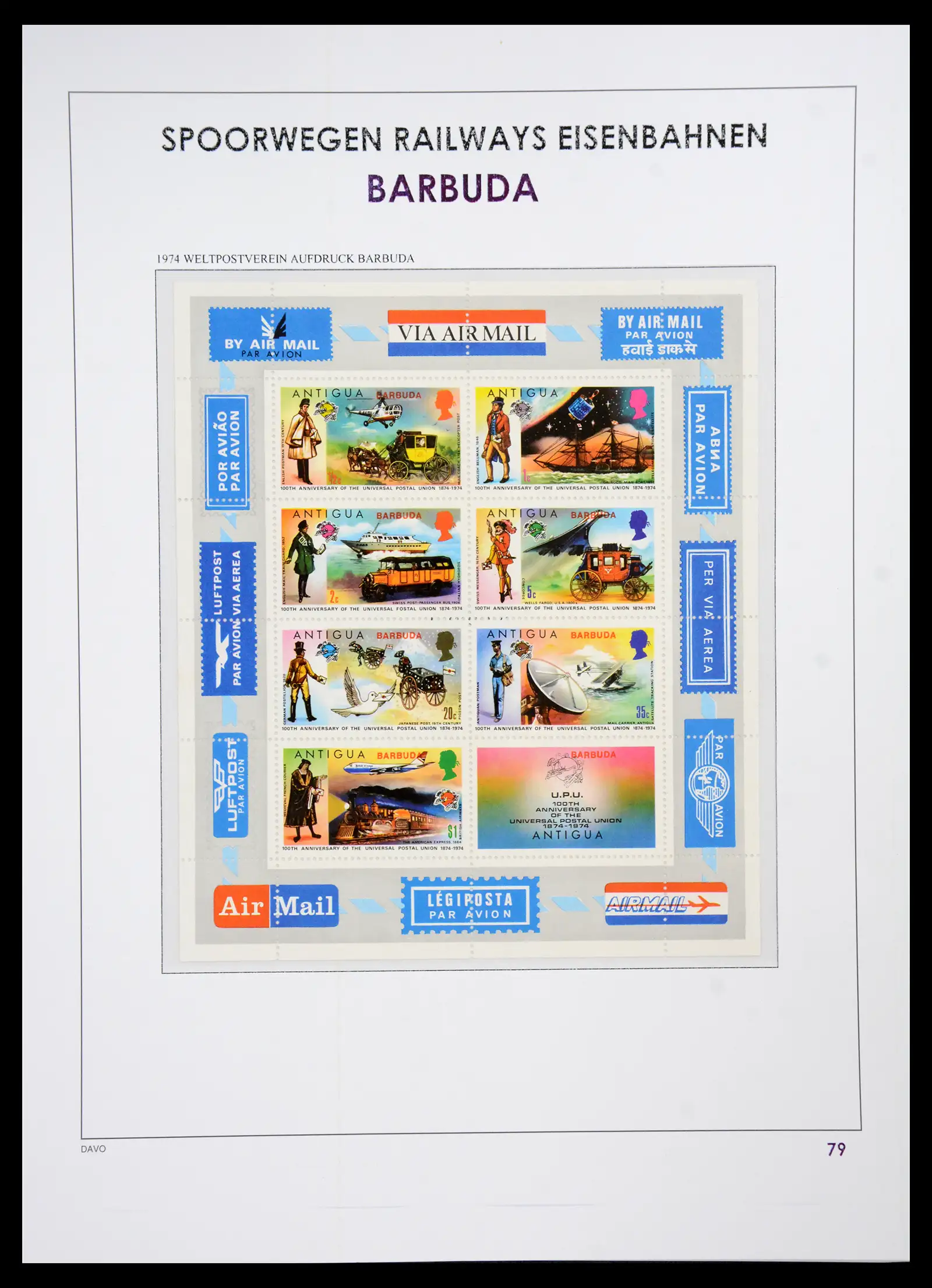 41220 0083 - Postzegelverzameling 41220 Motief treinen supercollectie 1890-1990.