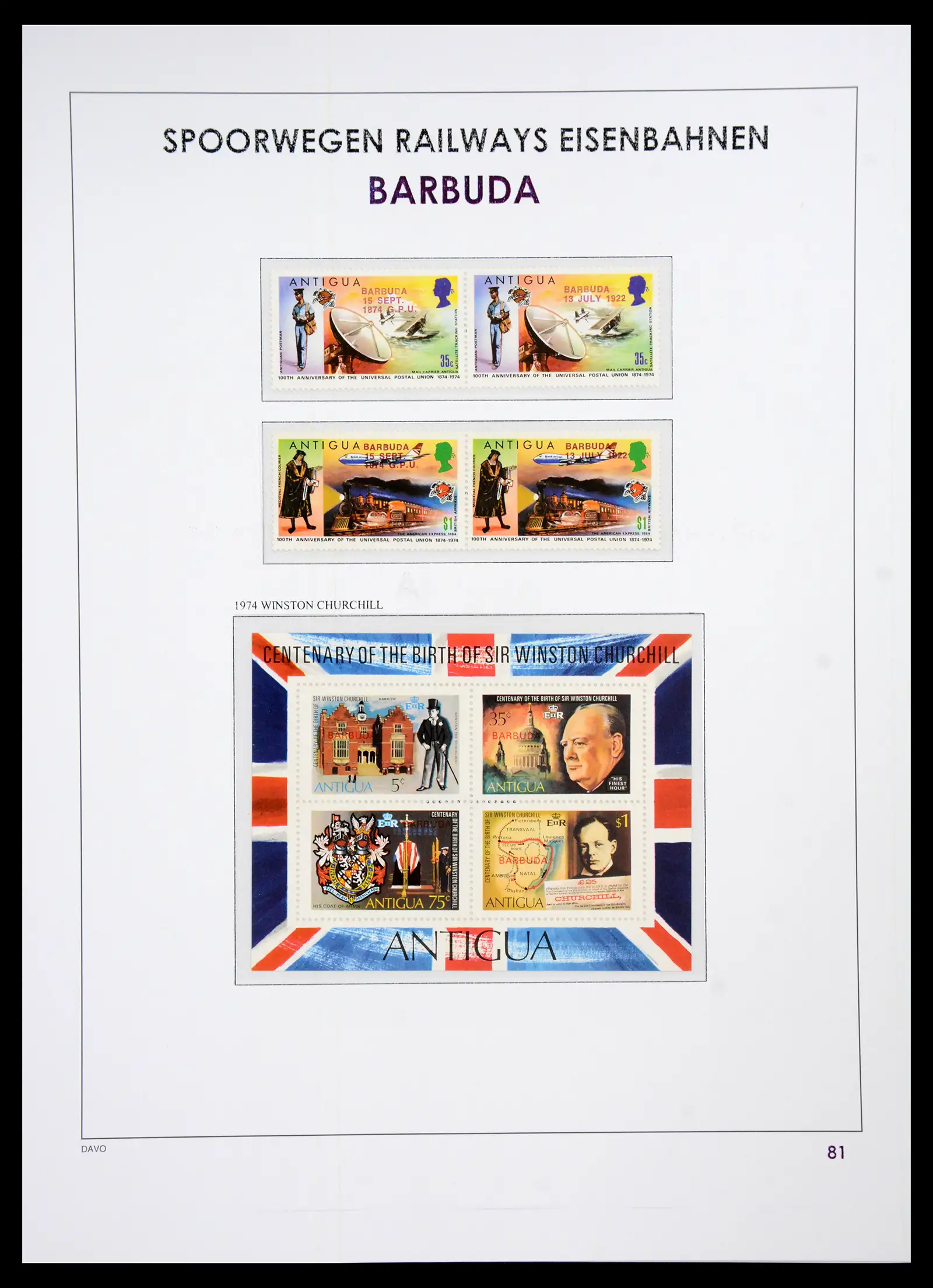 41220 0085 - Postzegelverzameling 41220 Motief treinen supercollectie 1890-1990.