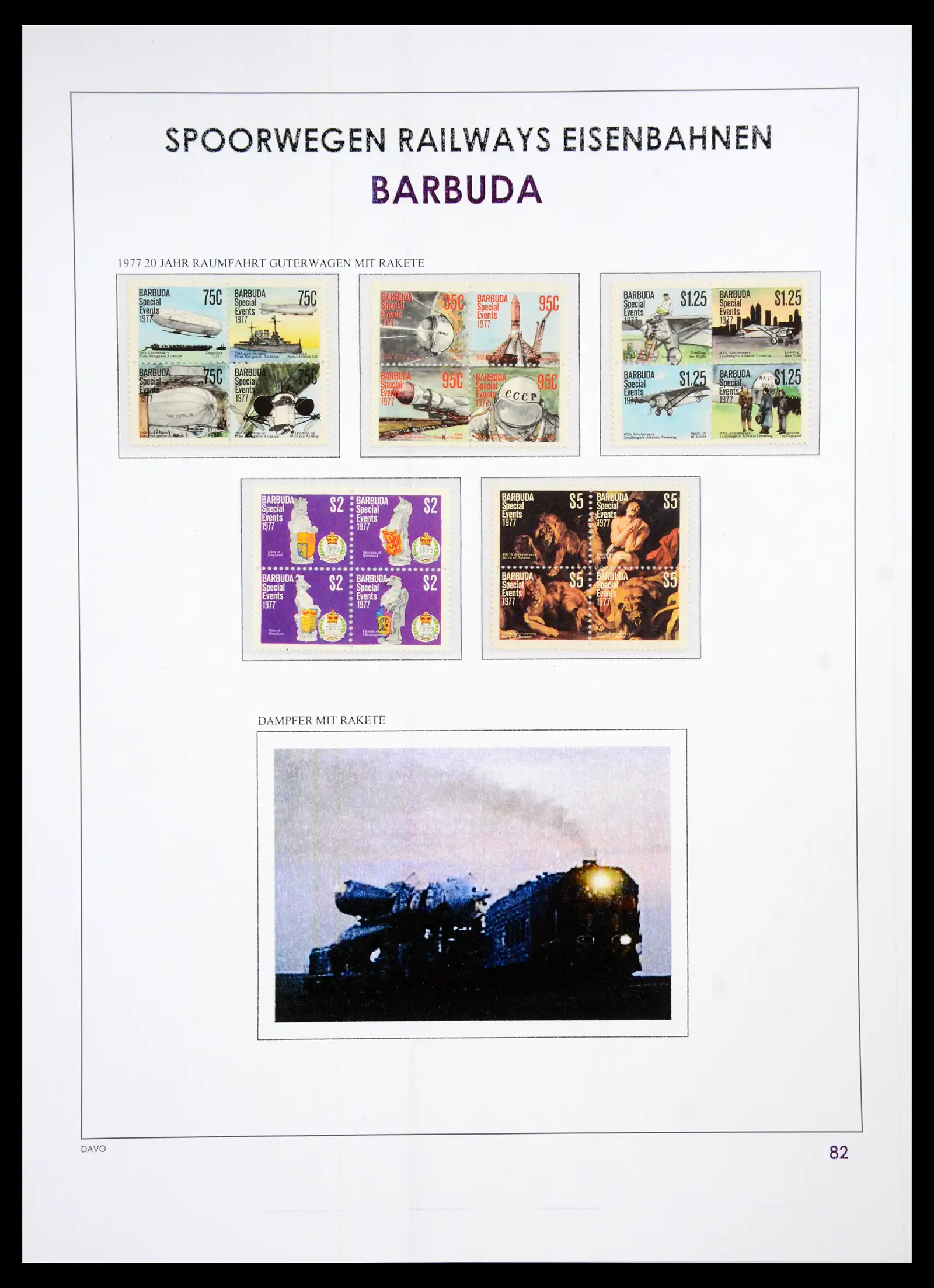 41220 0086 - Postzegelverzameling 41220 Motief treinen supercollectie 1890-1990.