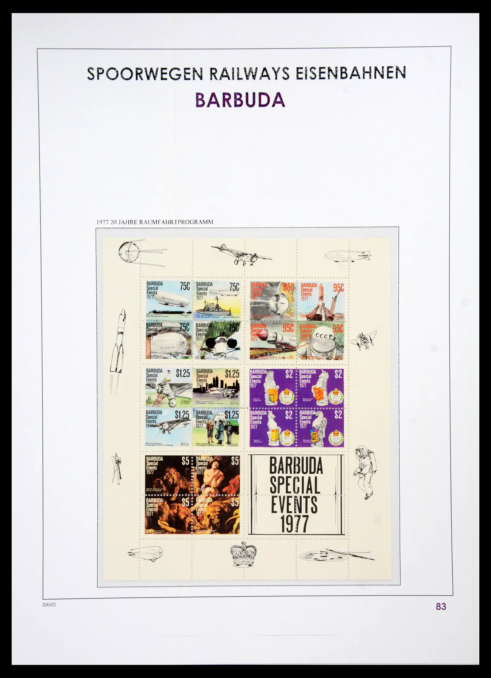 41220 0087 - Postzegelverzameling 41220 Motief treinen supercollectie 1890-1990.