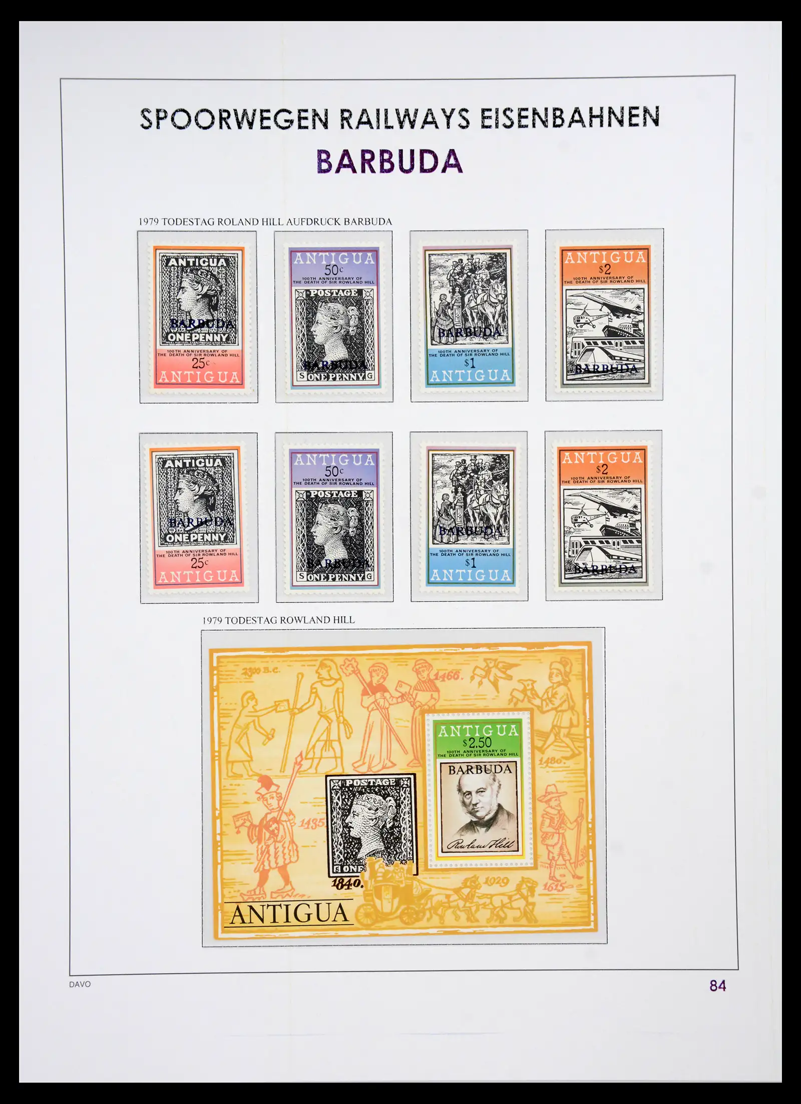 41220 0088 - Postzegelverzameling 41220 Motief treinen supercollectie 1890-1990.