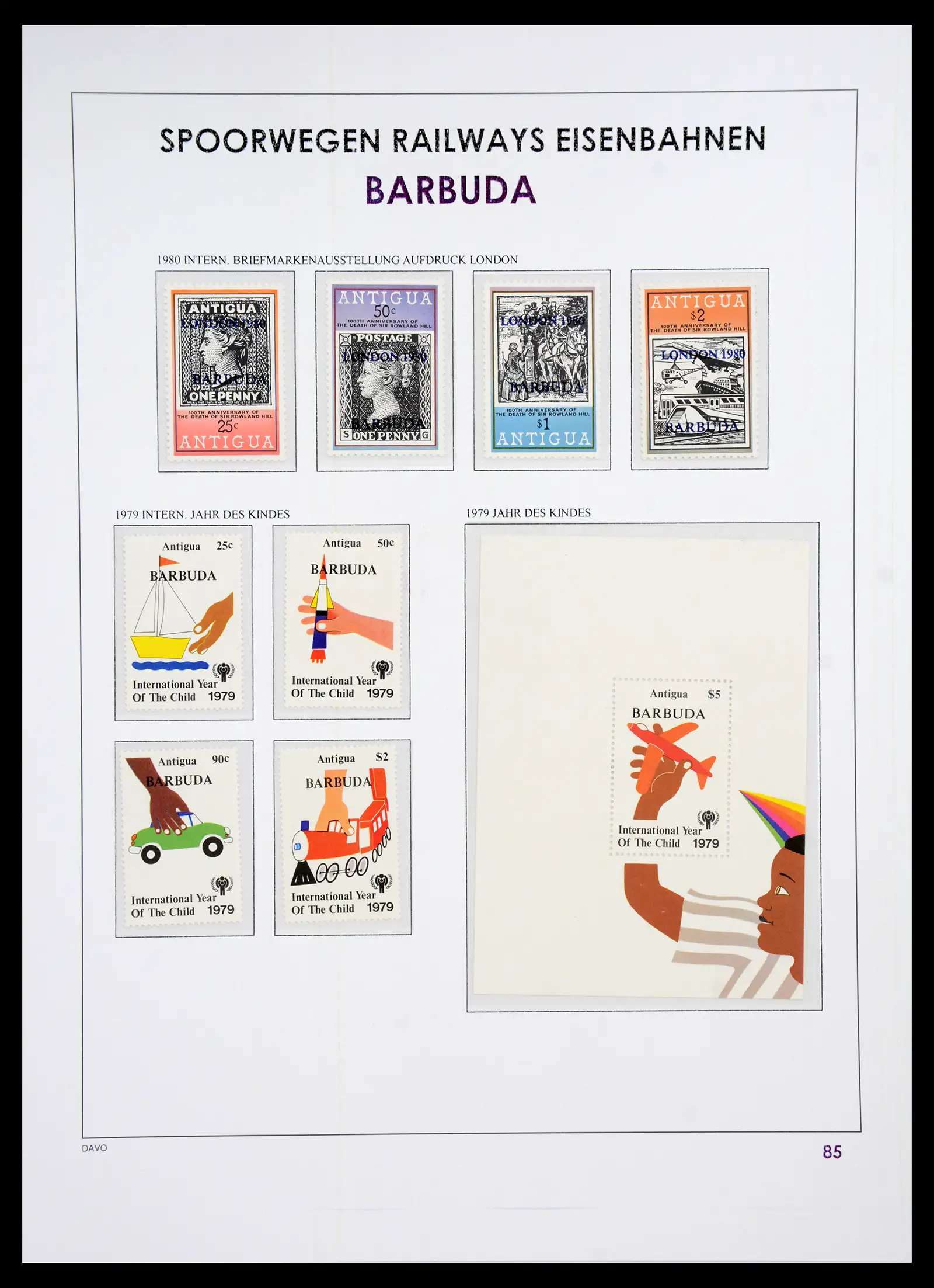 41220 0089 - Postzegelverzameling 41220 Motief treinen supercollectie 1890-1990.