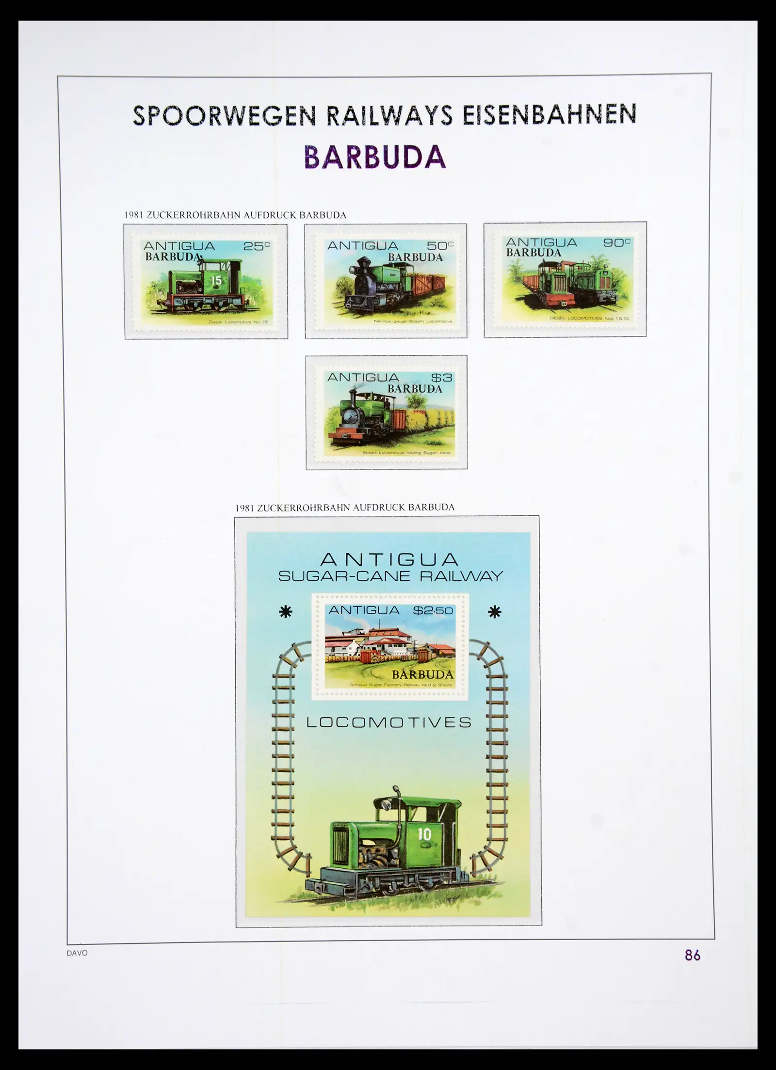 41220 0090 - Postzegelverzameling 41220 Motief treinen supercollectie 1890-1990.