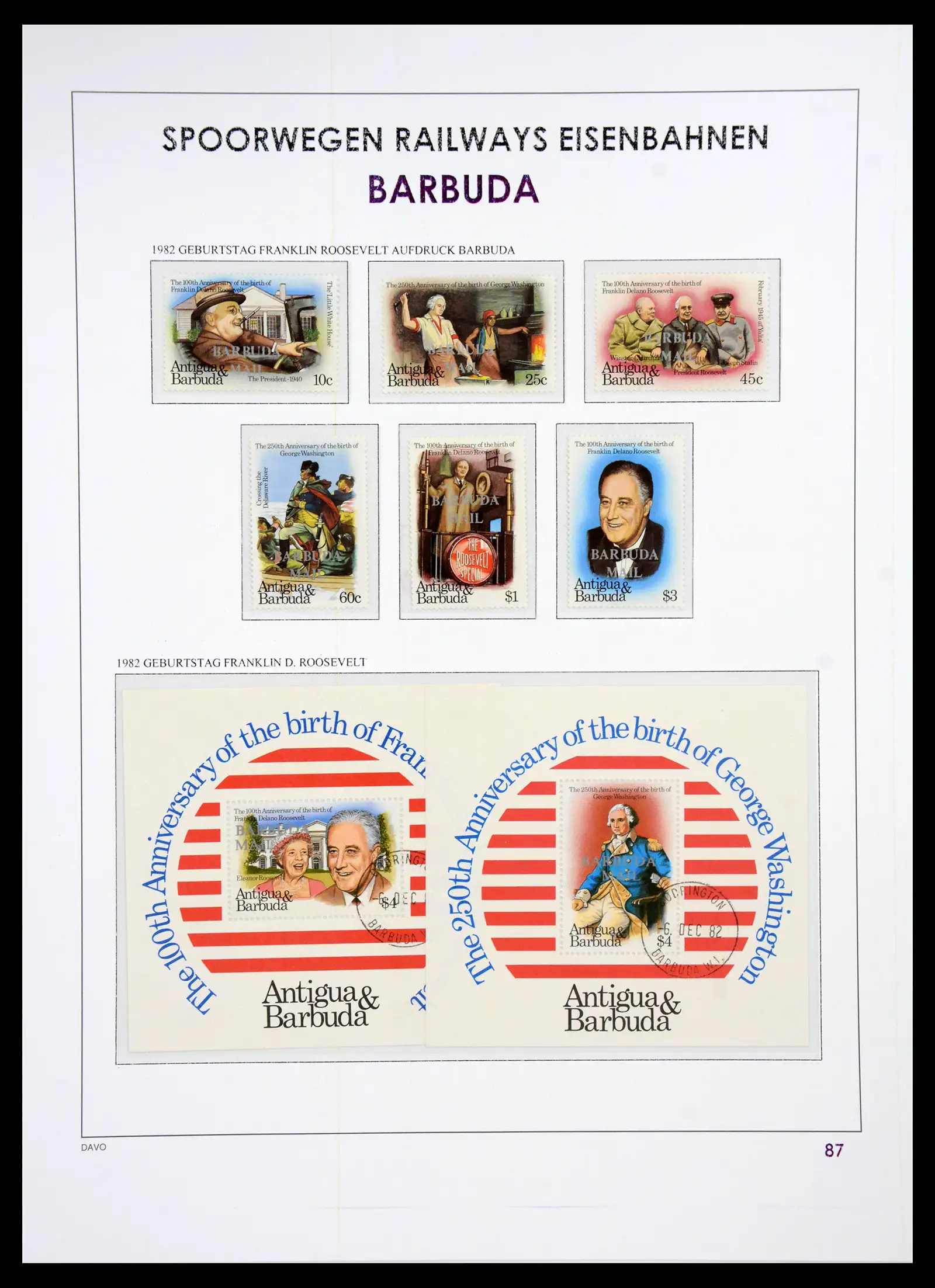 41220 0091 - Postzegelverzameling 41220 Motief treinen supercollectie 1890-1990.