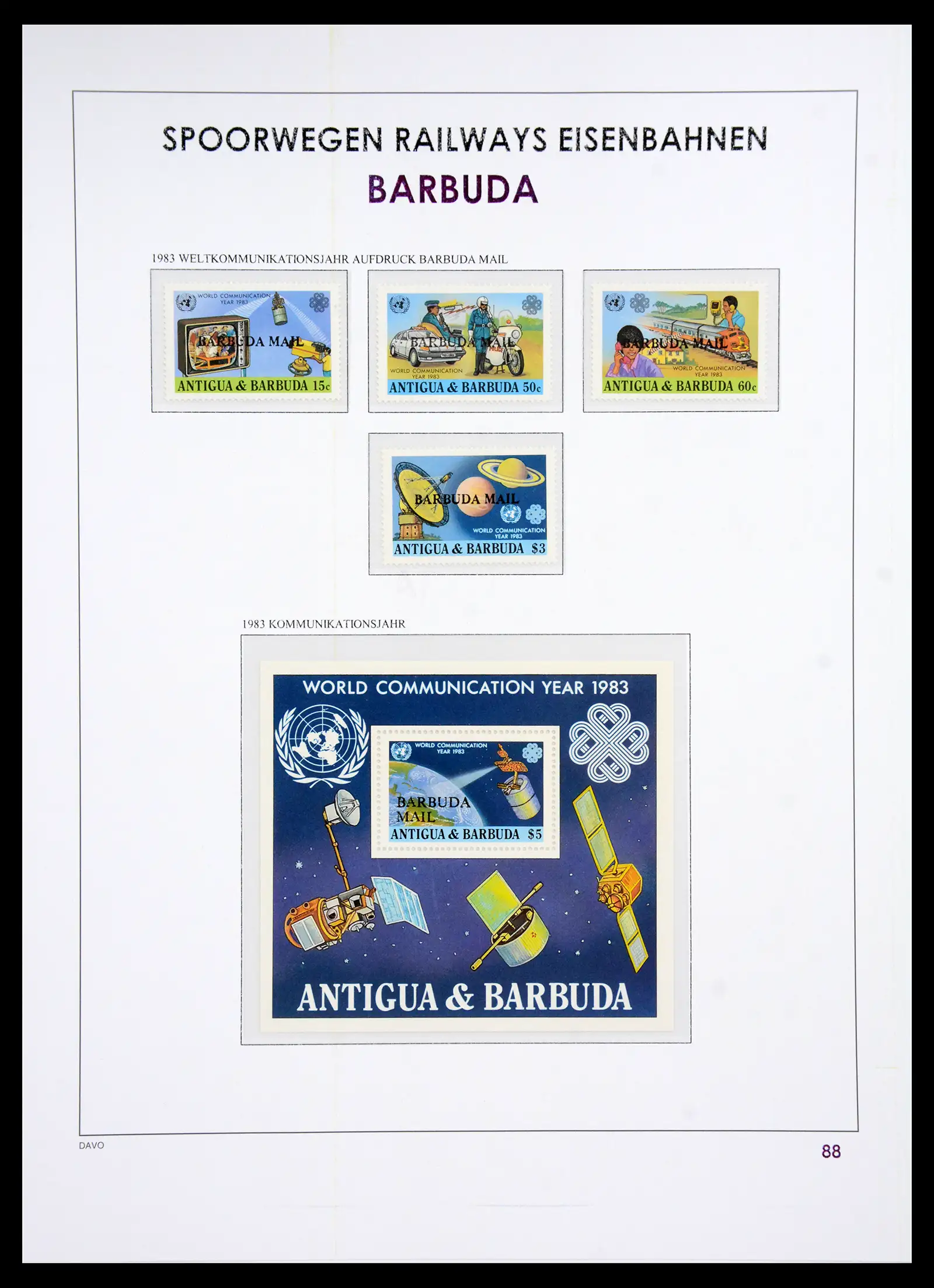 41220 0092 - Postzegelverzameling 41220 Motief treinen supercollectie 1890-1990.