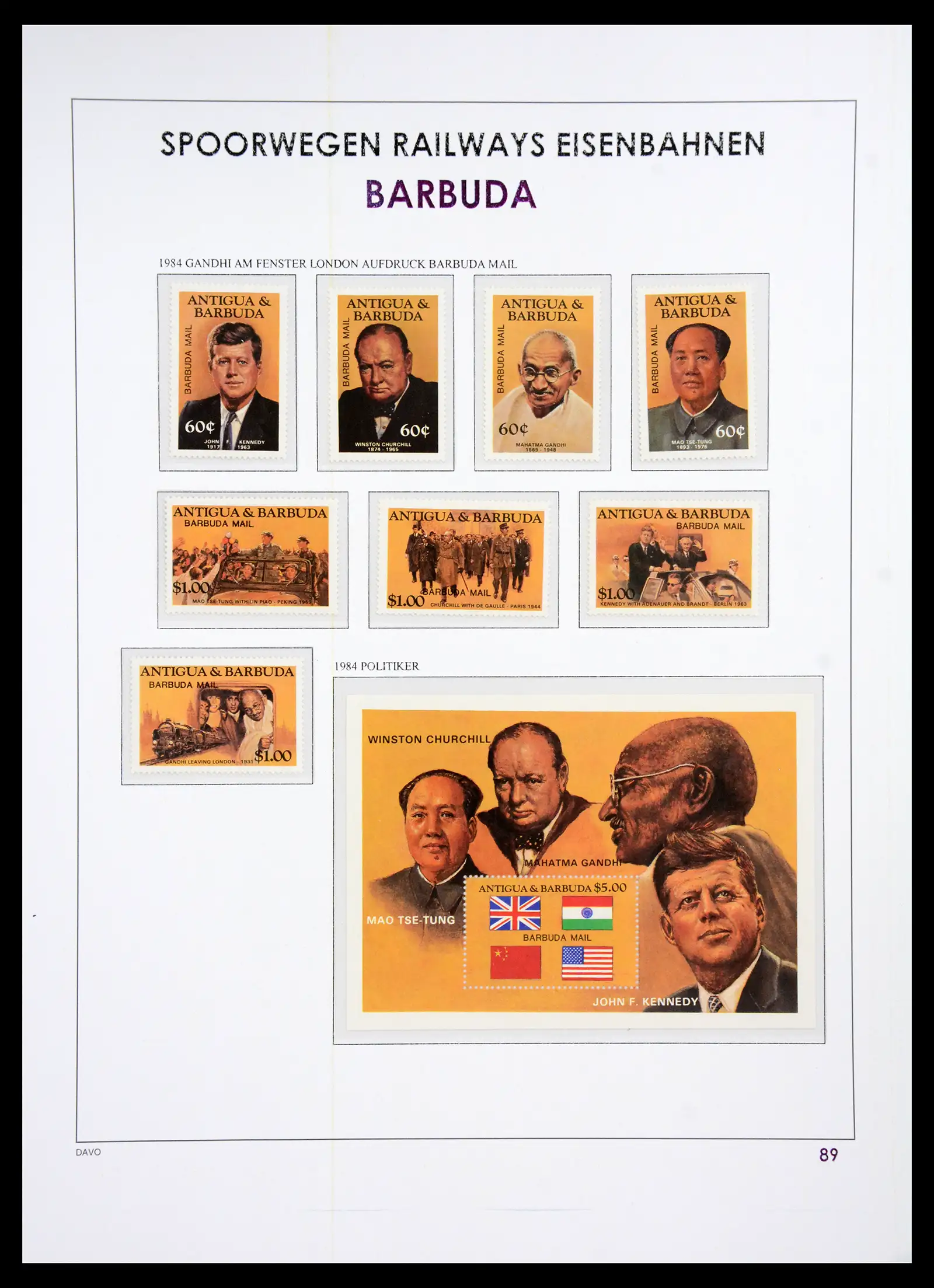 41220 0093 - Postzegelverzameling 41220 Motief treinen supercollectie 1890-1990.